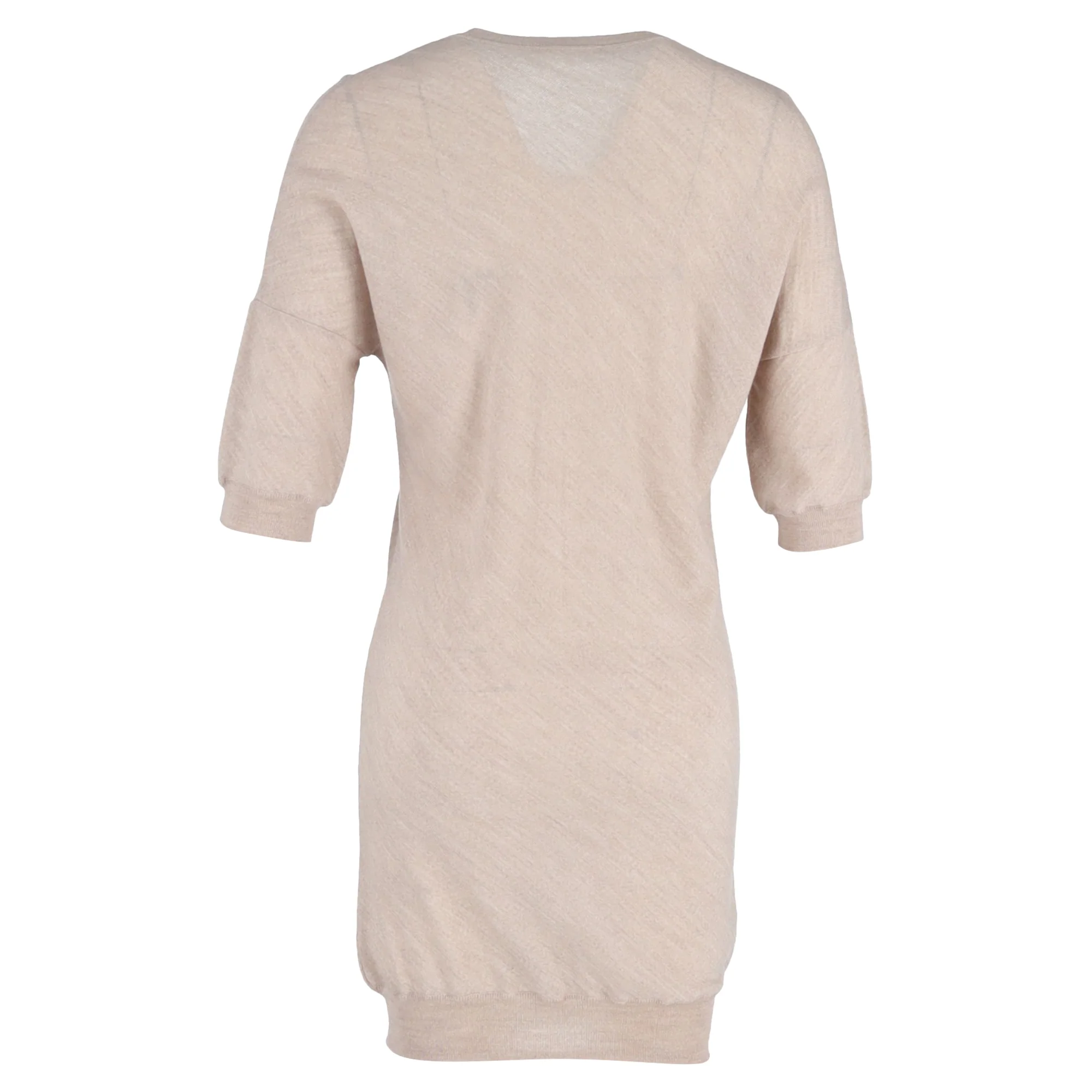 Women's Chloé V-neck Mini Dress in Beige Linen - Image 3
