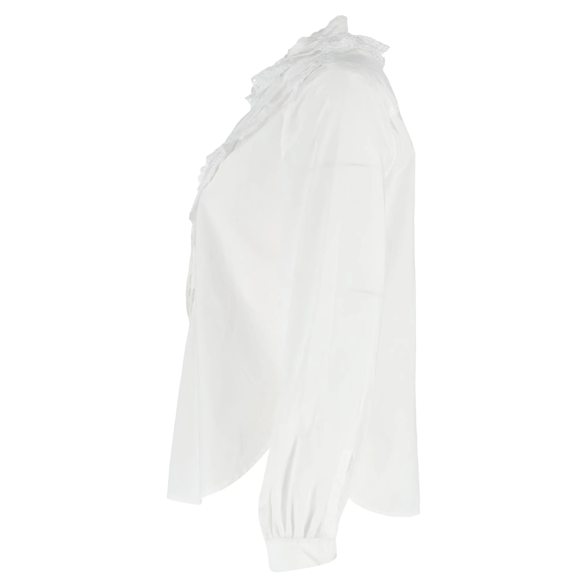 Women's See by Chloé Broderie Anglaise Flounces Shirt in White Cotton - Image 2