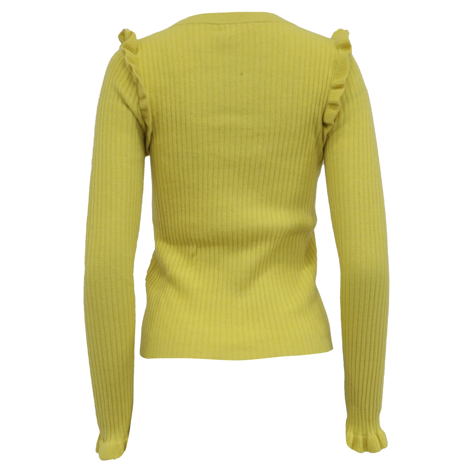 Women's See by Chloé Ruffle Sweater in Yellow Alpaca - Image 4