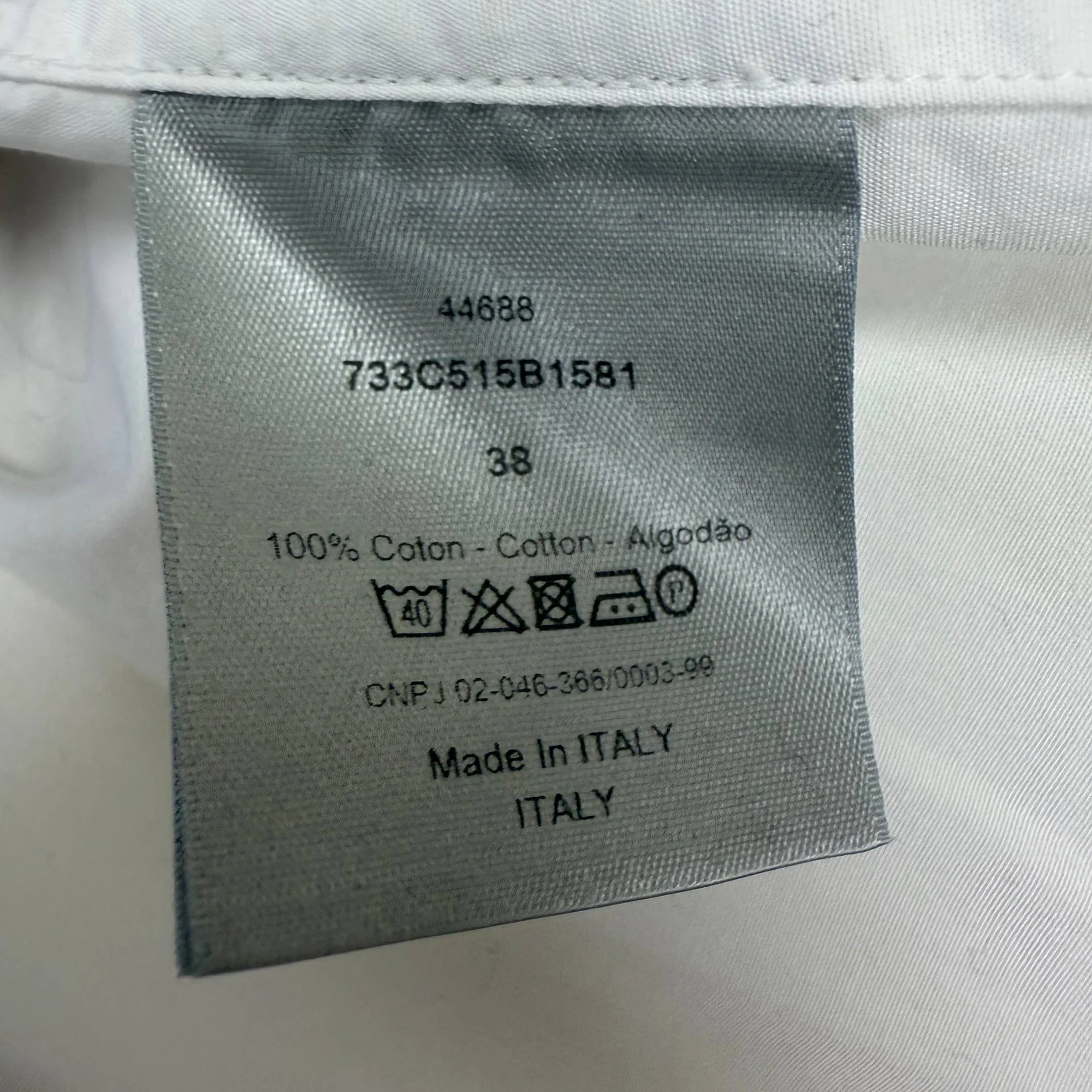 Men's  Dior Bee-Embroidered Short-Sleeved Shirt in White Cotton - Image 5