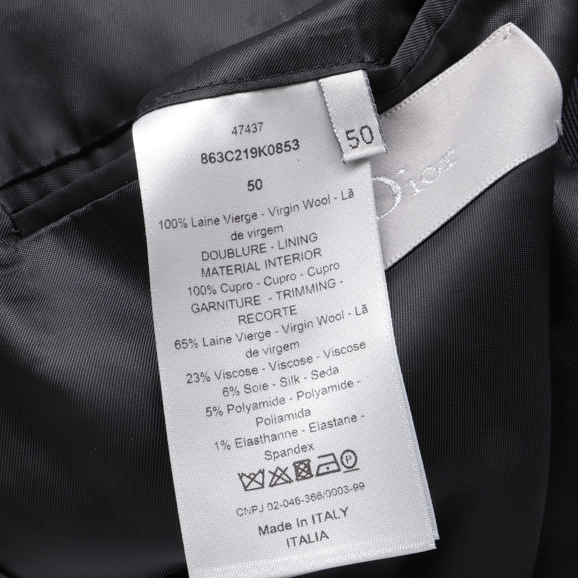 Men's Dior Homme Blazer in Navy Blue Virgin Wool - Image 5
