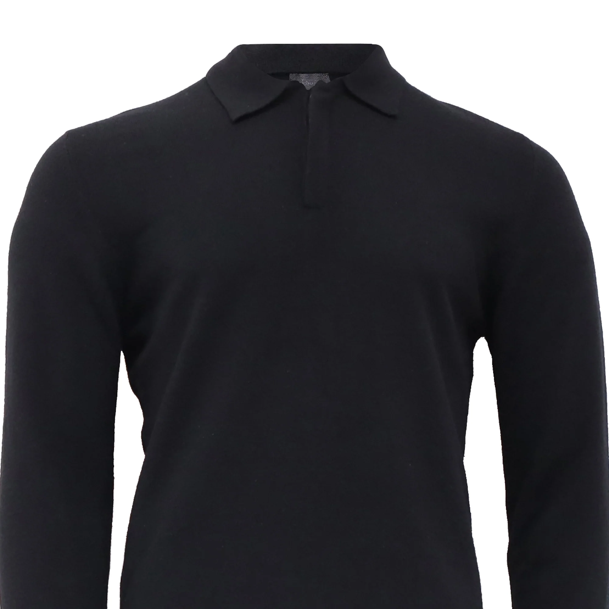 Men's Dior Long Sleeve Polo Sweater in Black Cashmere - Image 2