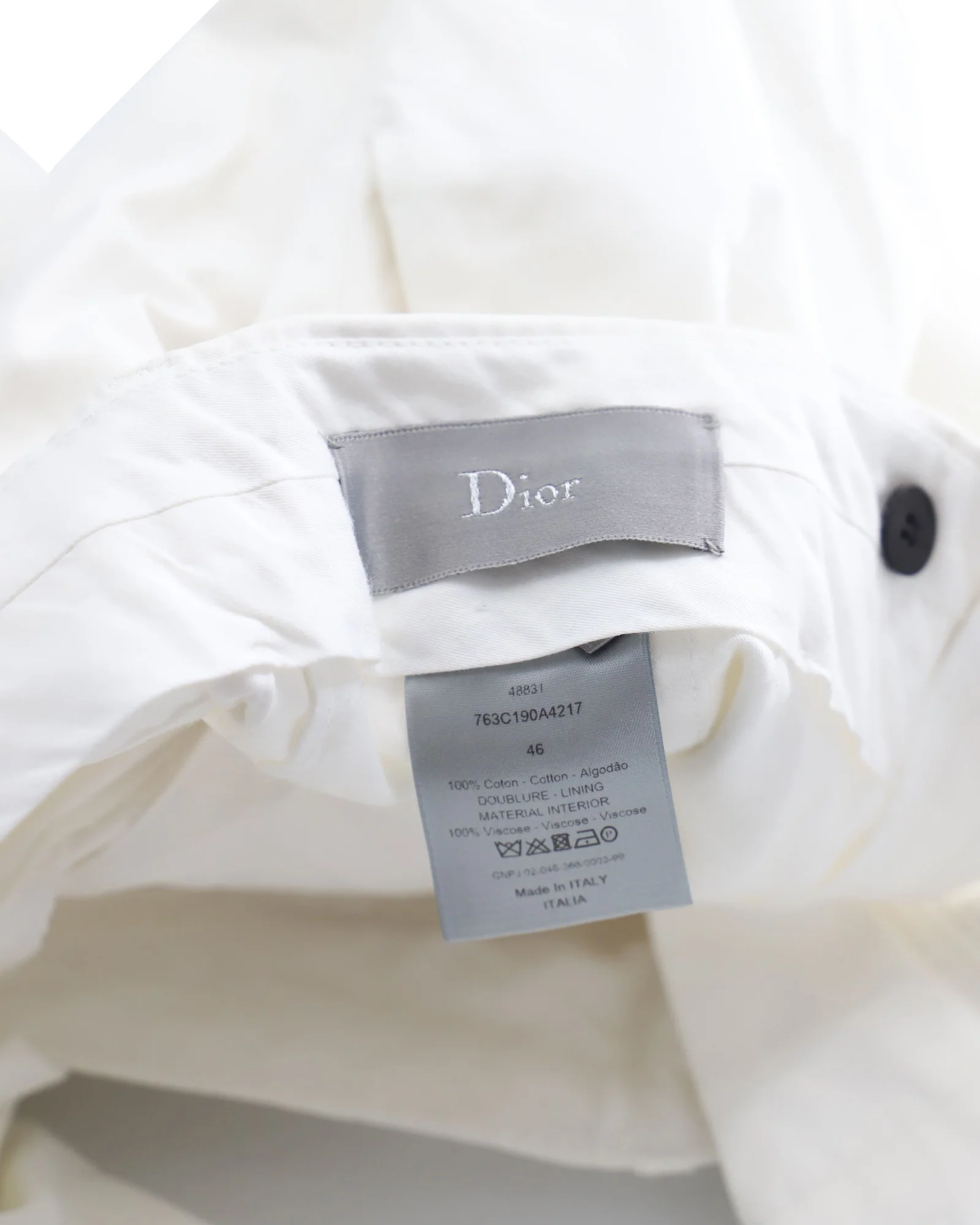 Men's Dior Straight-Leg Jeans in White Cotton - Image 3
