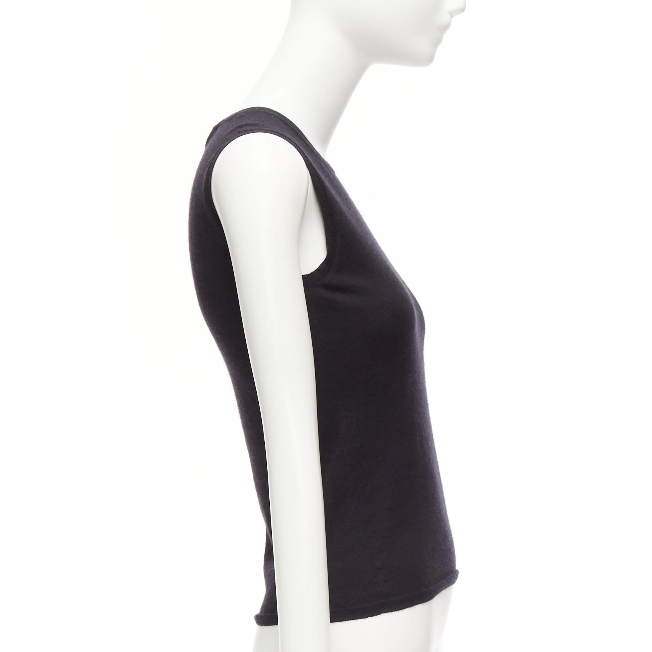 Women's Christian Dior Cashmere Silk CD Logo Charm Knit Tank Vest - Image 10