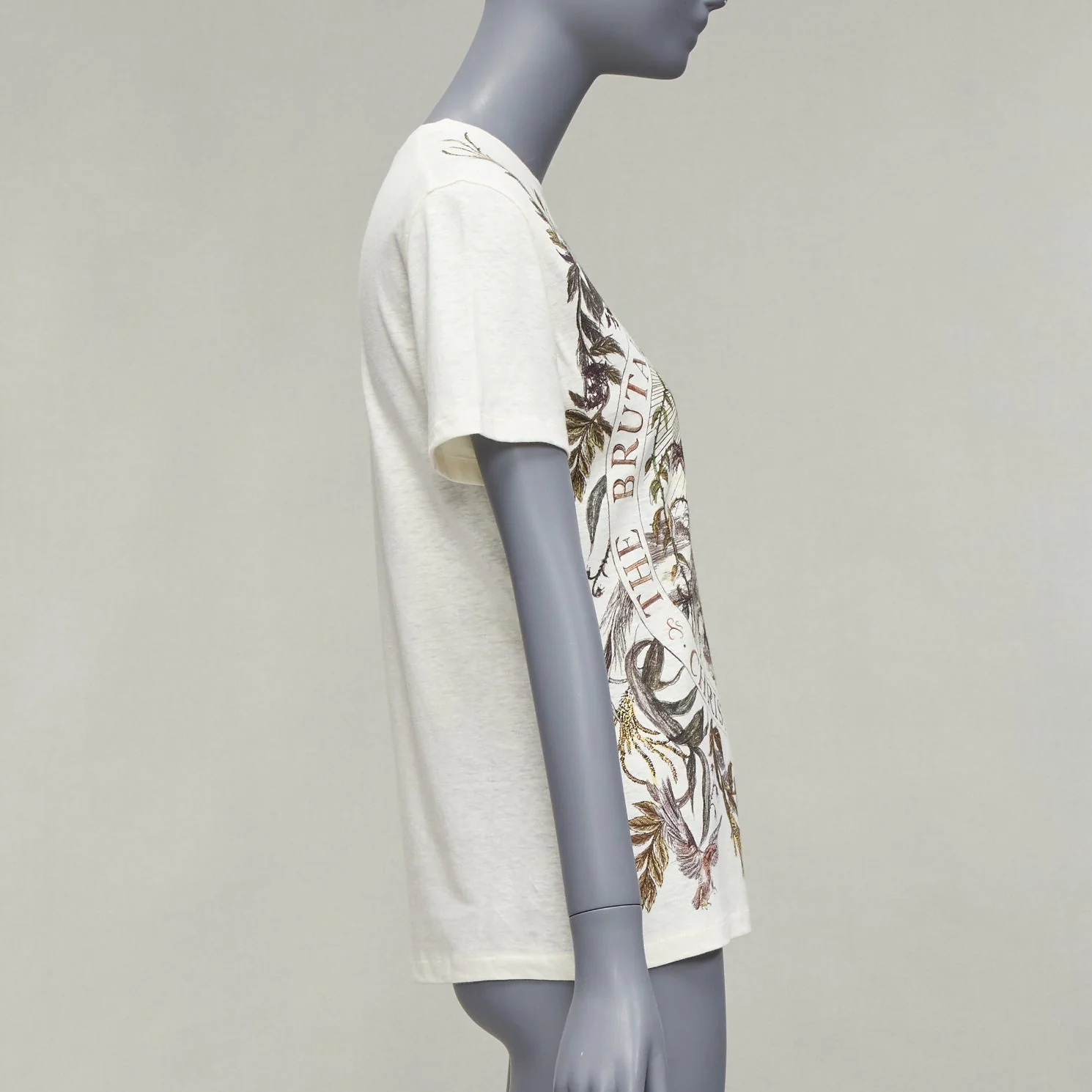 Women's Christian Dior Cotton Linen Brutal Journey Of The Heart Crew Tshirt - Image 10