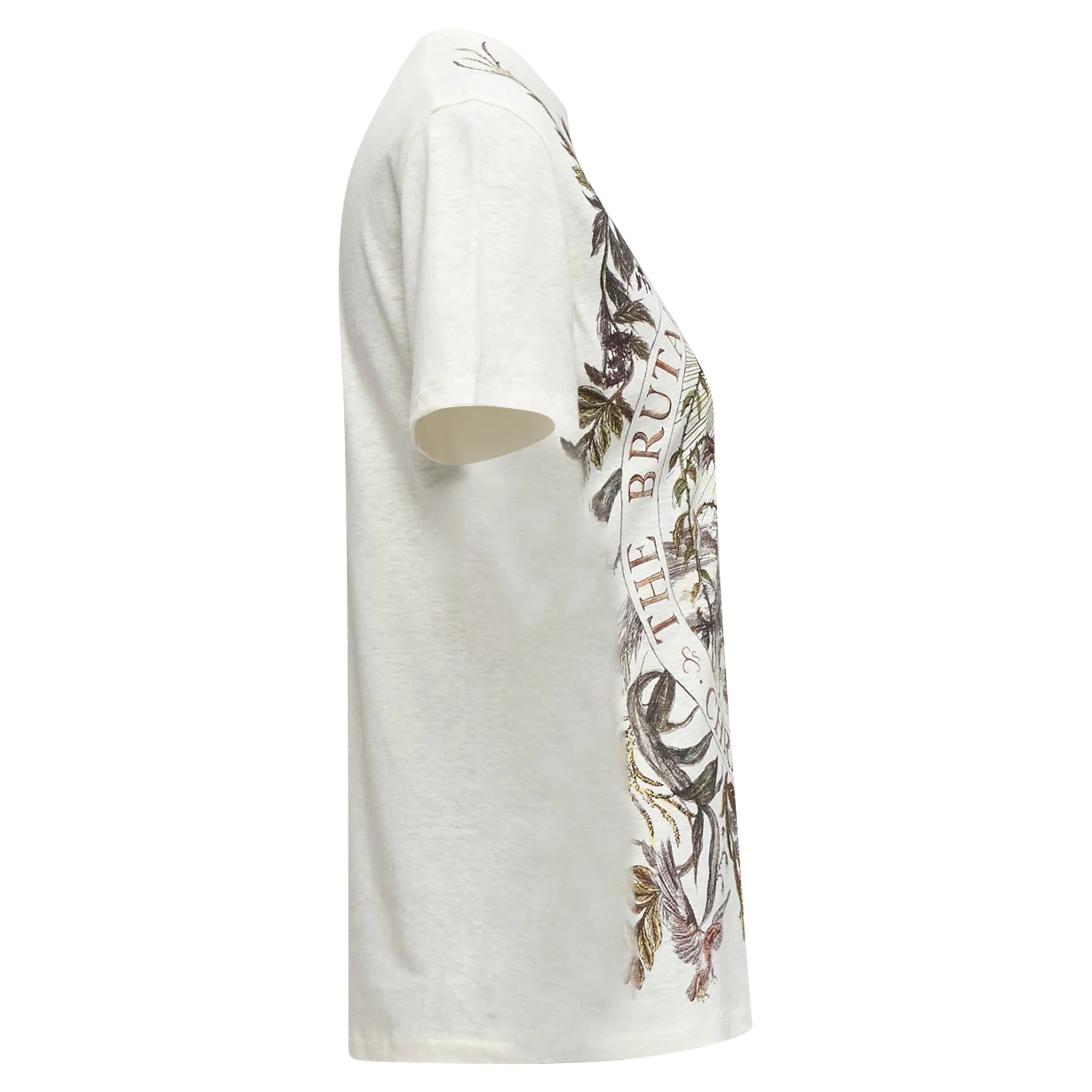 Women's Christian Dior Cotton Linen Brutal Journey Of The Heart Crew Tshirt - Image 4