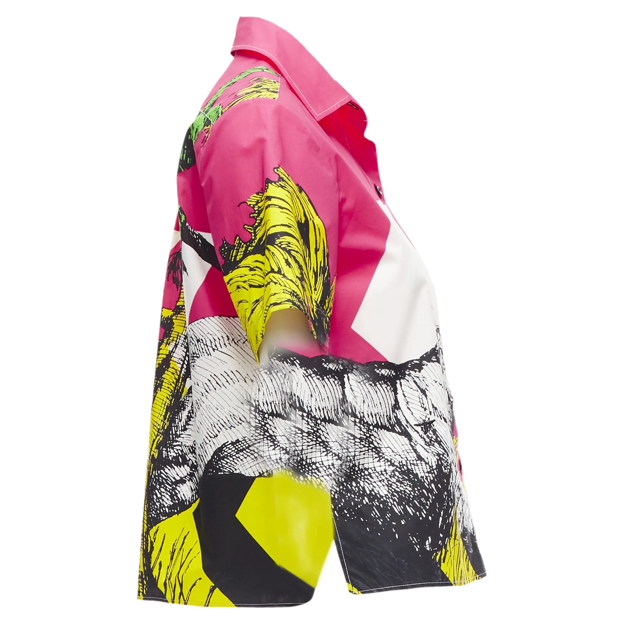 Women's Christian Dior D-Jungle Pop Tiger print poplin short sleeve shirt - Image 4
