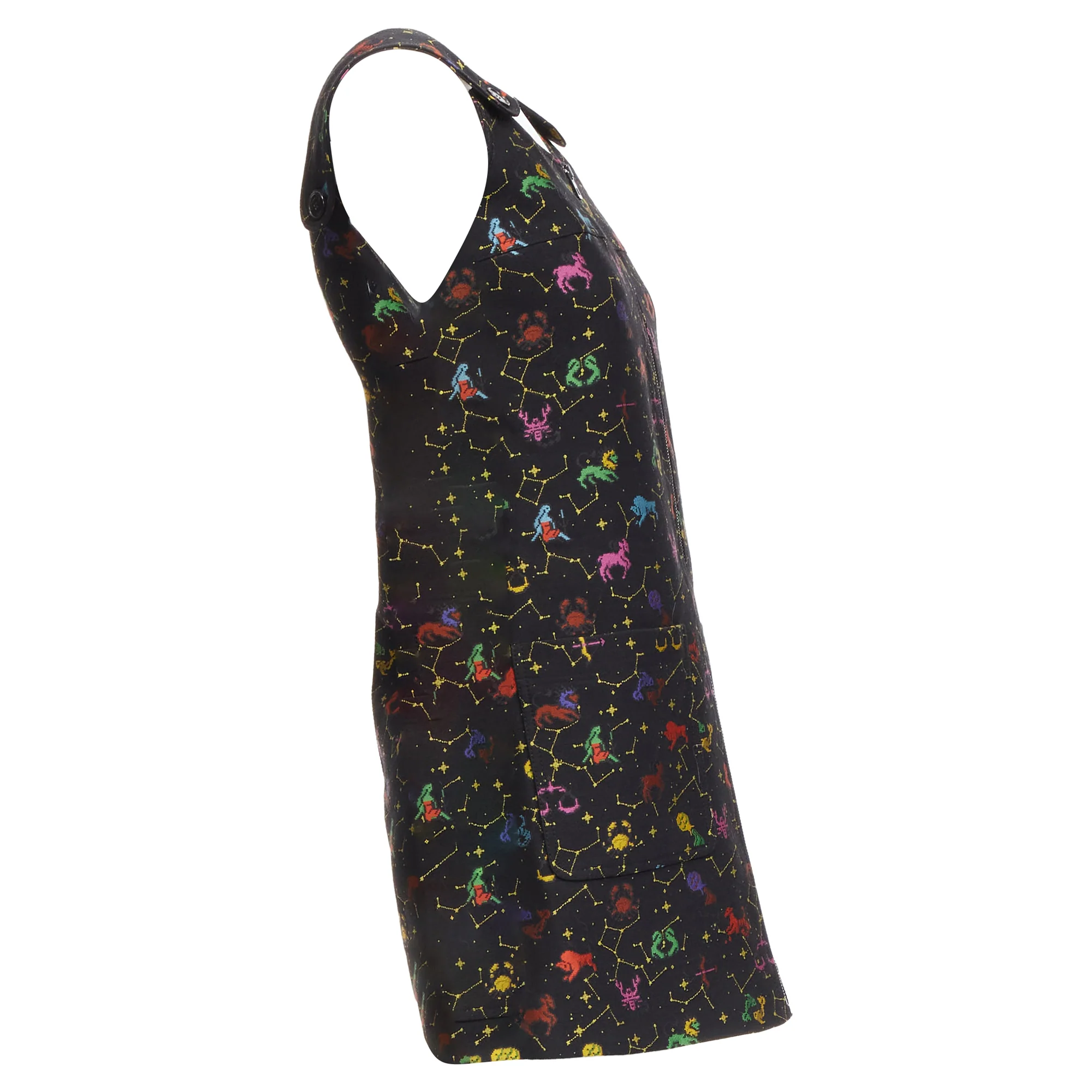 Women's Christian Dior pixel zodiac astrology jacquard zip mini dress - Image 4