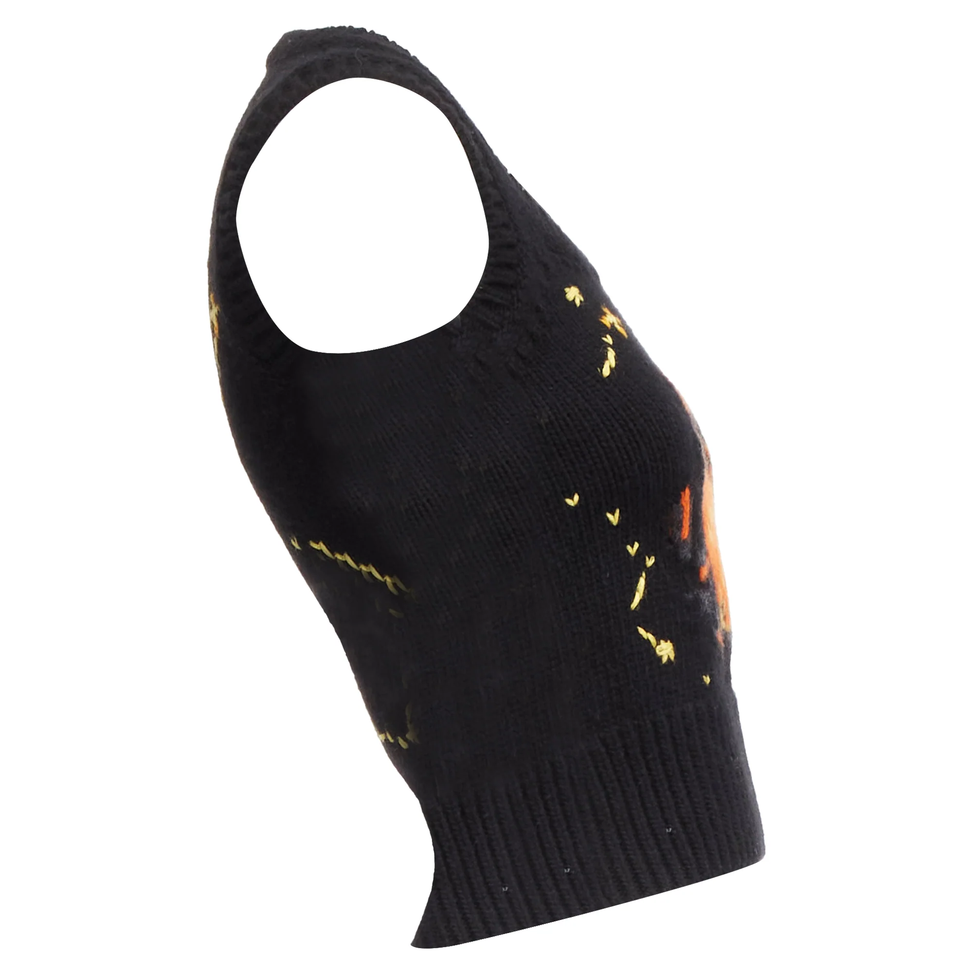 Women's Christian Dior Pixel Zodiac Cancer Cashmere Intarsia Cropped Vest - Image 4