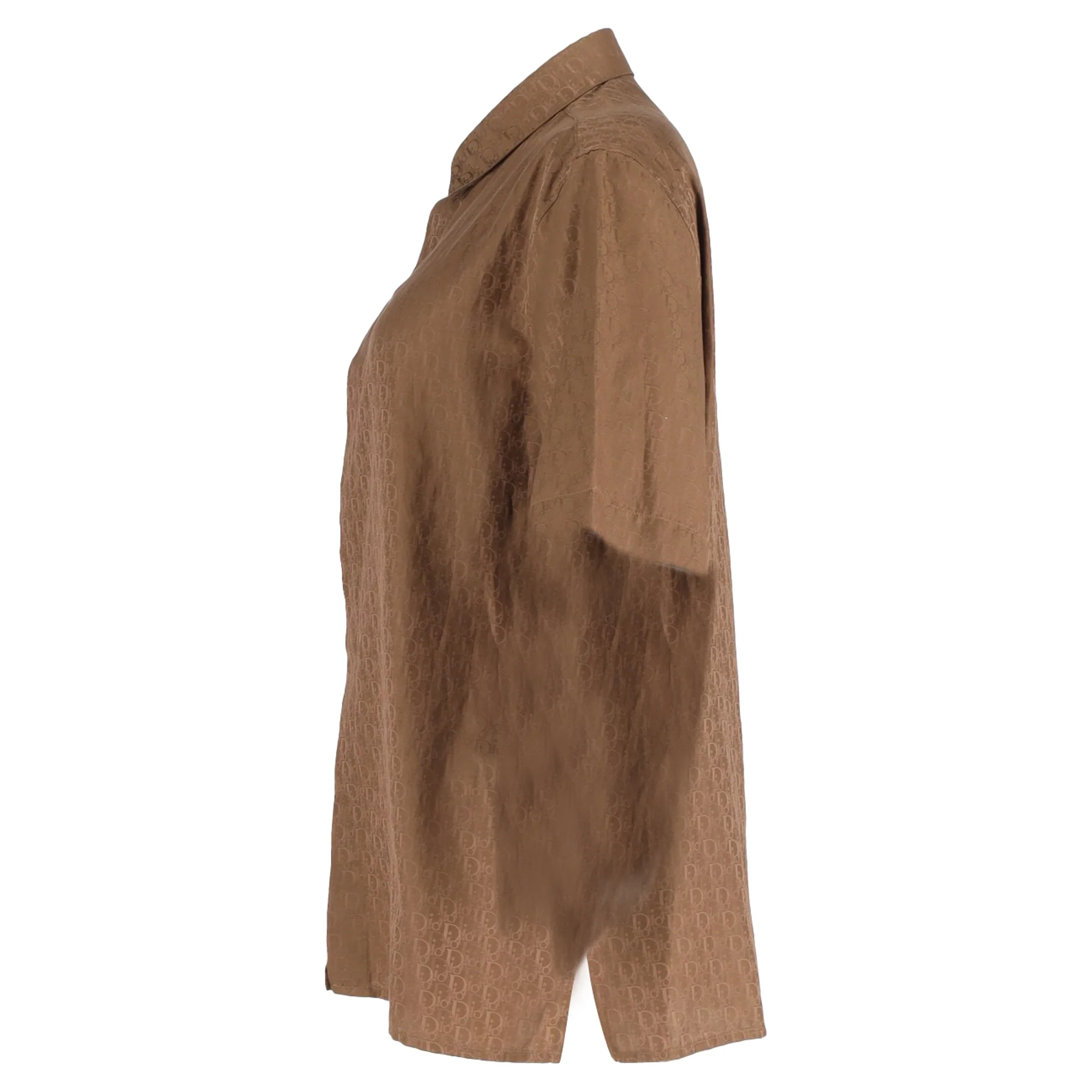 Women's Dior 2021 Oblique Jacquard Shirt in Brown Silk - Image 2