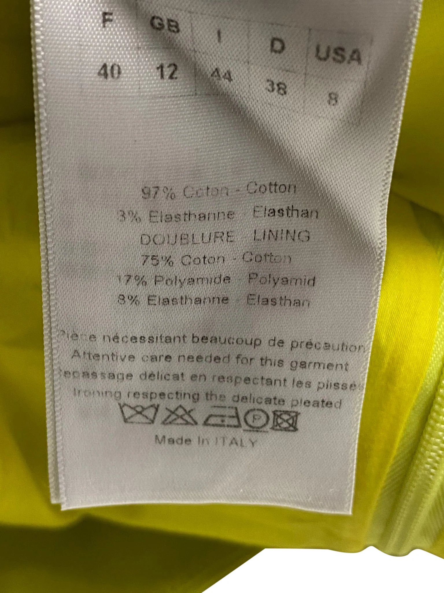 Women's Dior Box Pleated Mini Dress in Yellow Cotton - Image 10
