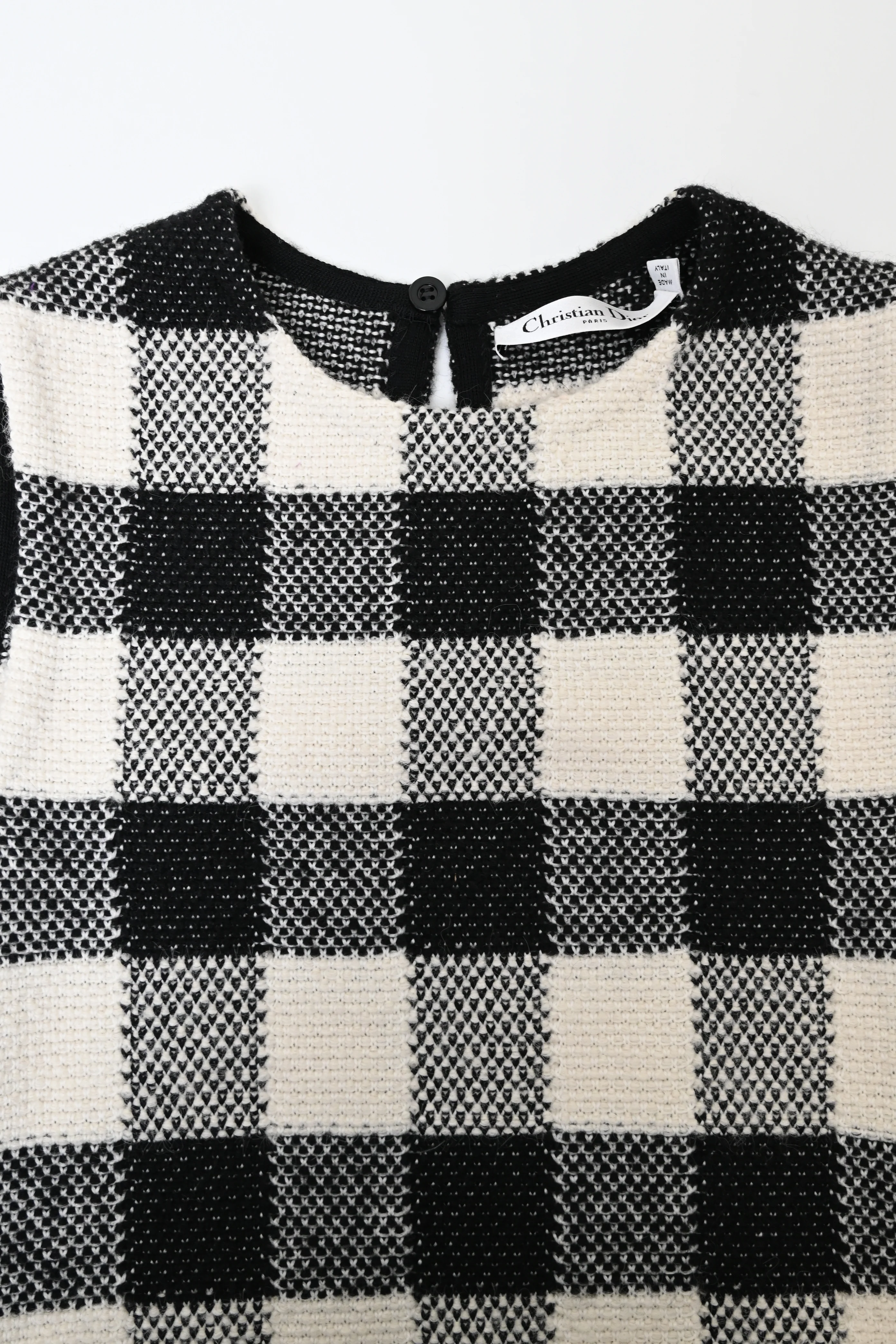 Women's Dior Gingham Mini Dress in White Wool - Image 10