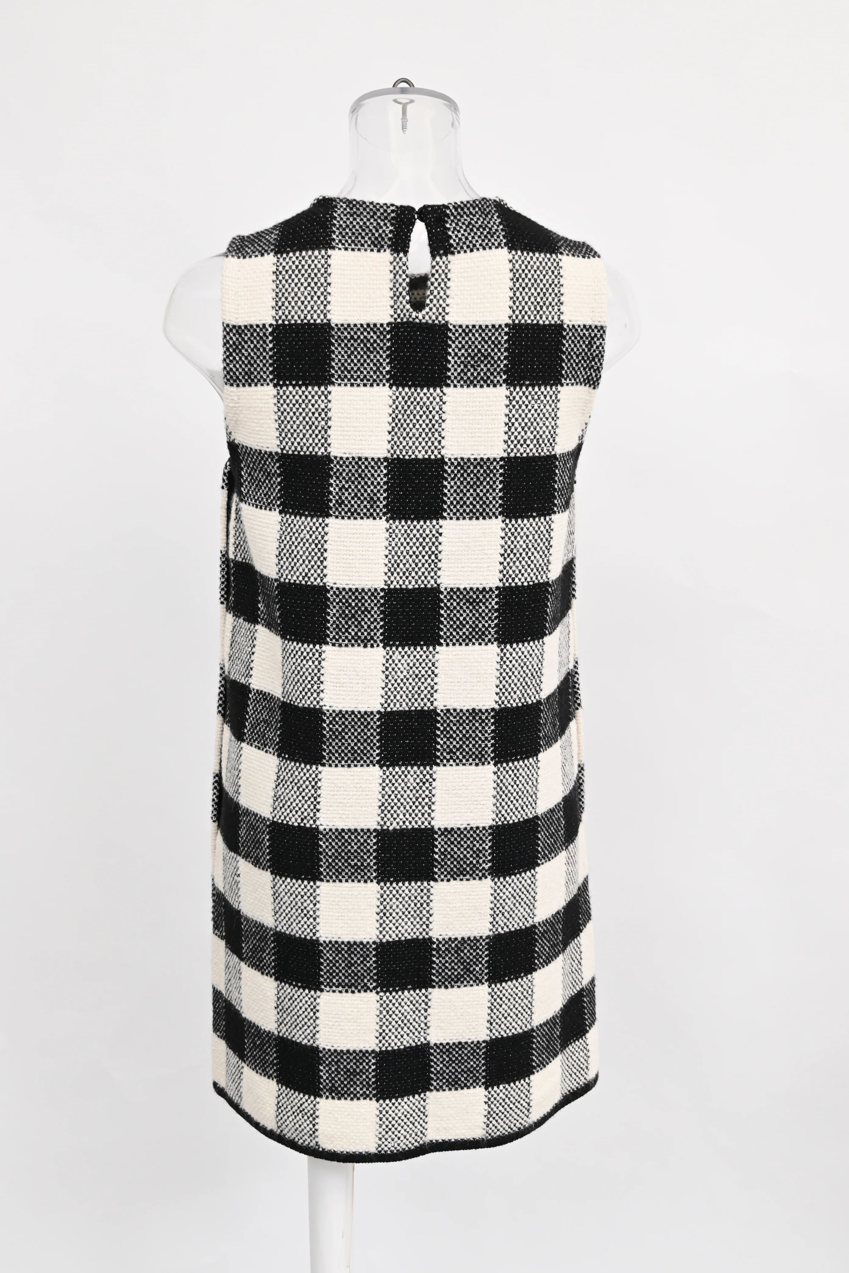 Women's Dior Gingham Mini Dress in White Wool - Image 8