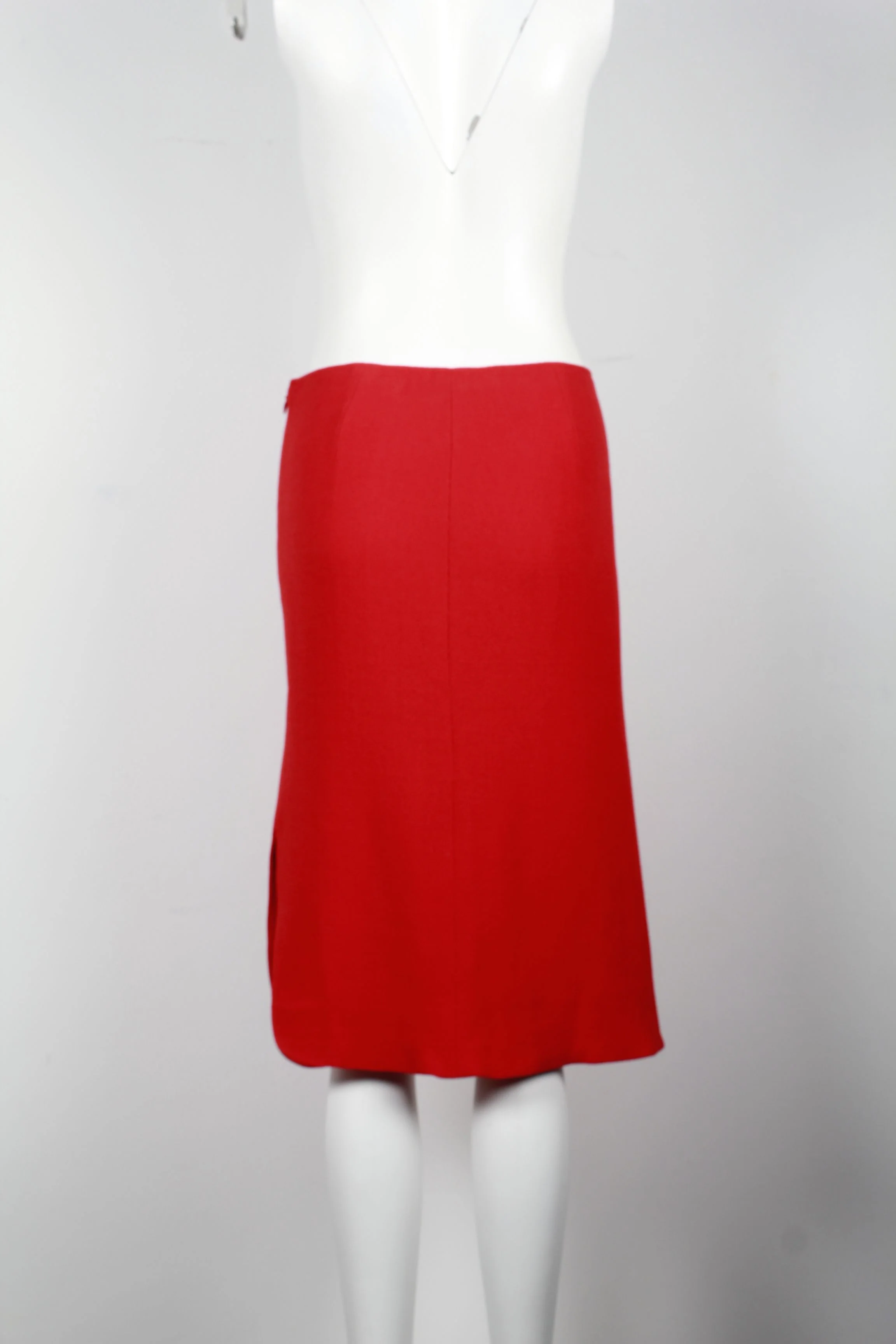 Women's Dior Knee-Length Skirt in Red Virgin Wool - Image 8