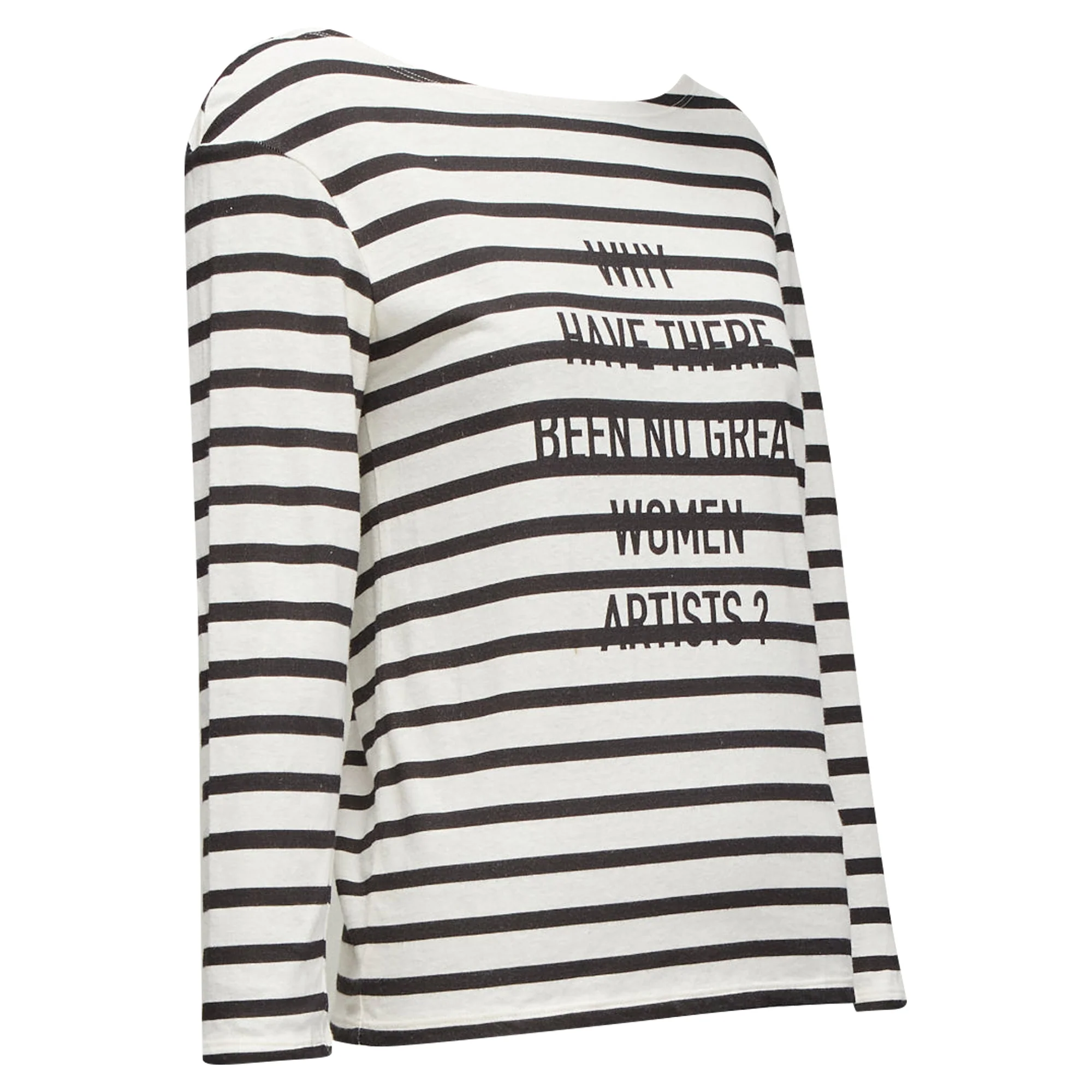 Women's Dior No Great Women Artists Striped Cotton Linen Tshirt - Image 3