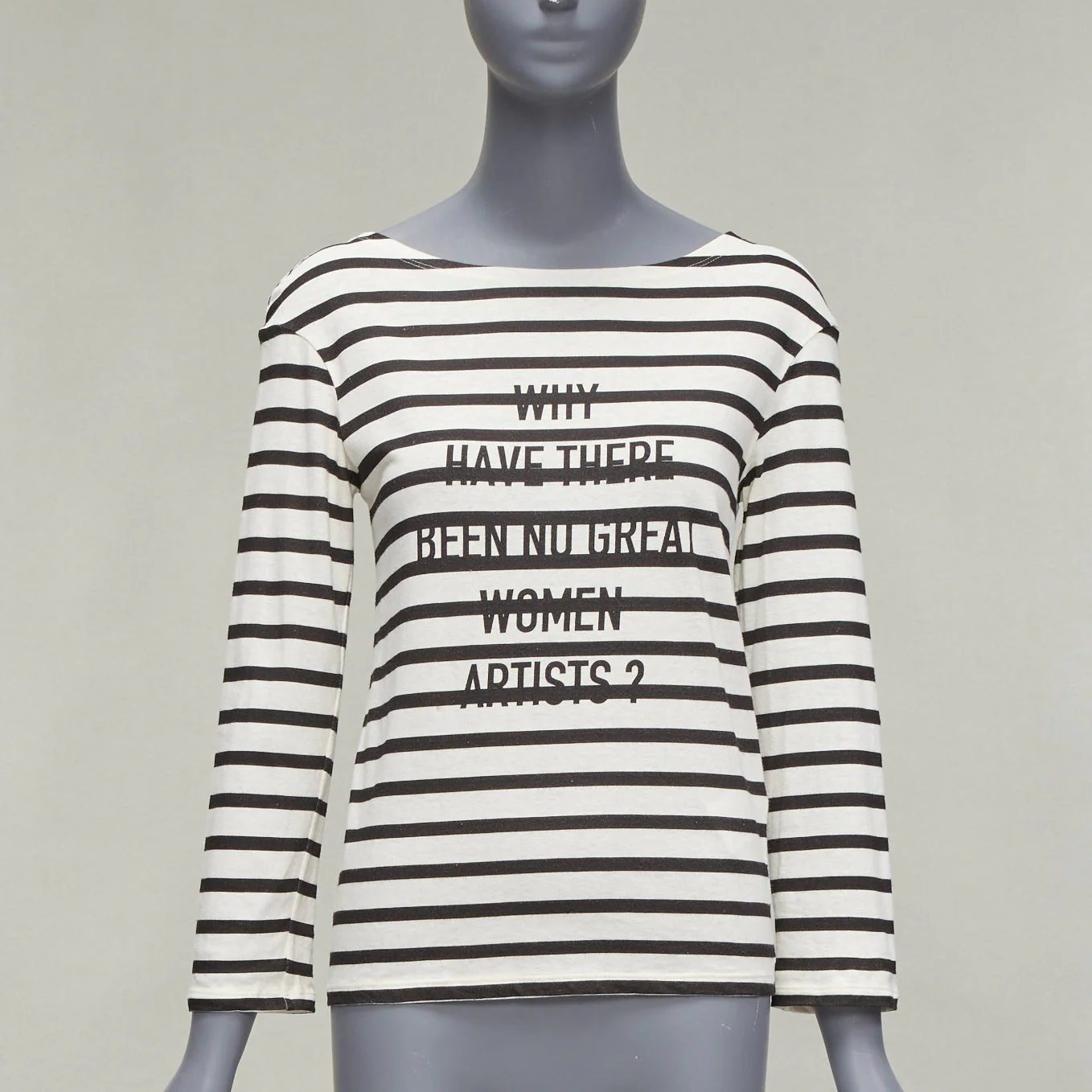 Women's Dior No Great Women Artists Striped Cotton Linen Tshirt - Image 7