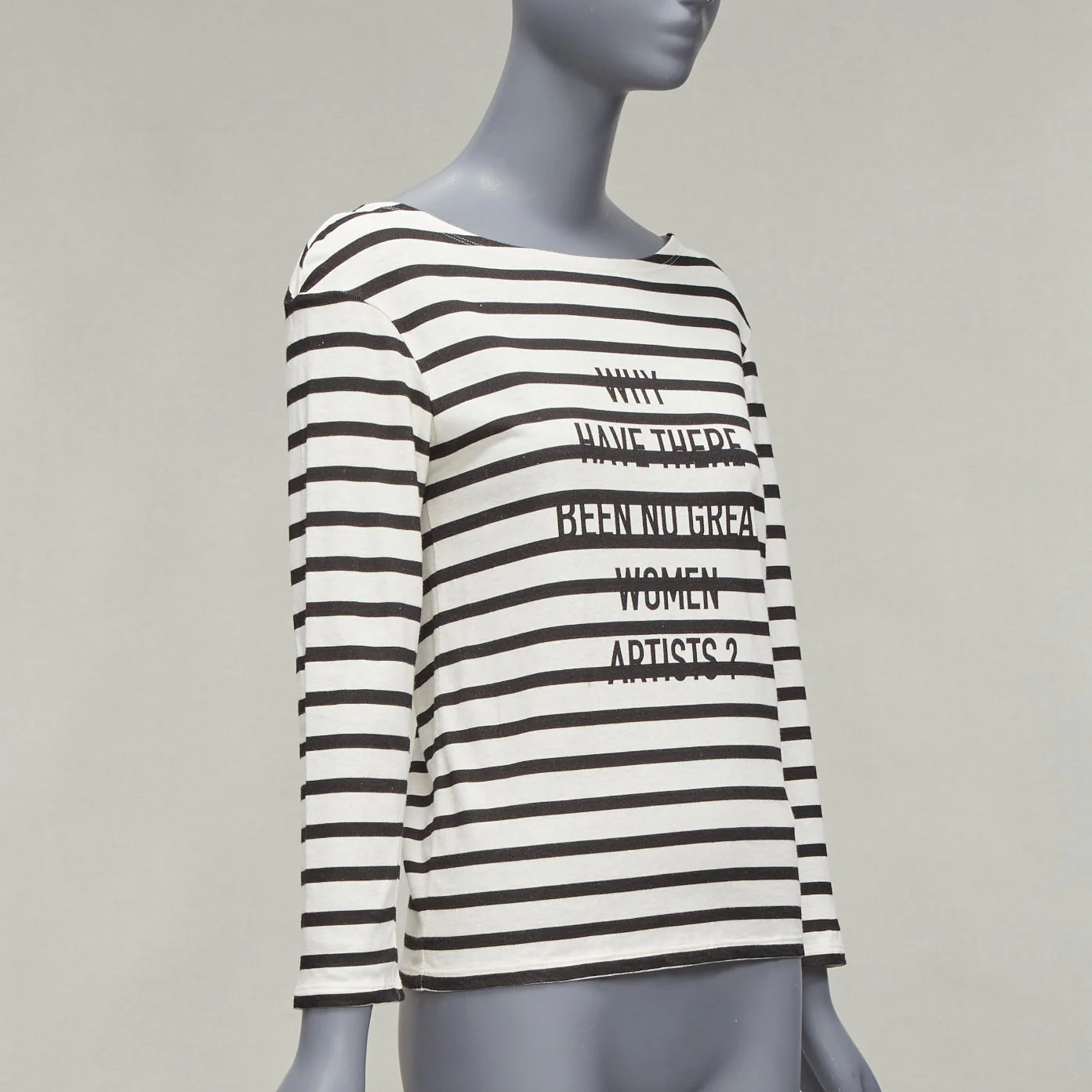Women's Dior No Great Women Artists Striped Cotton Linen Tshirt - Image 9