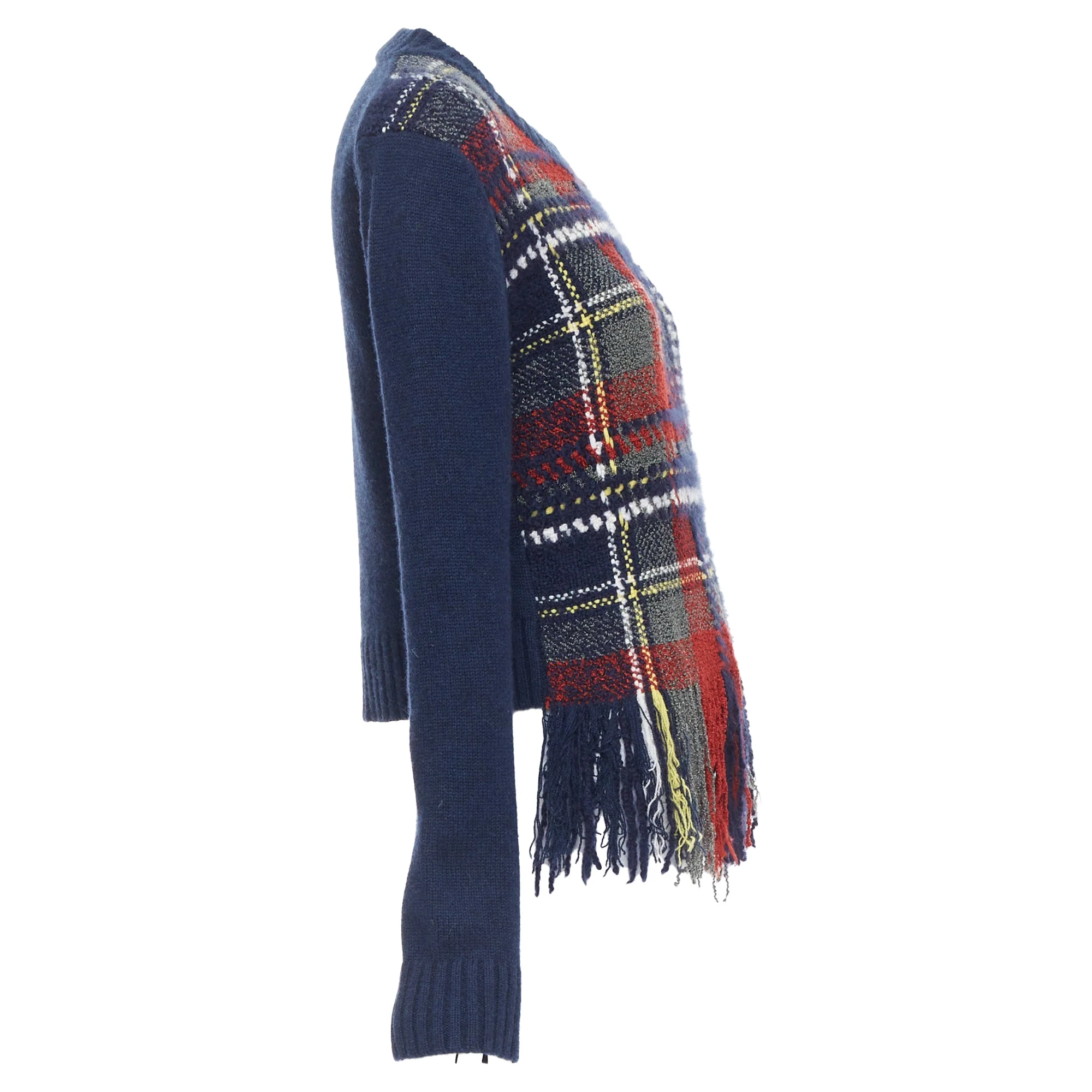Women's Dior Plaid Tartan Cashmere Silk Sweater - Image 4