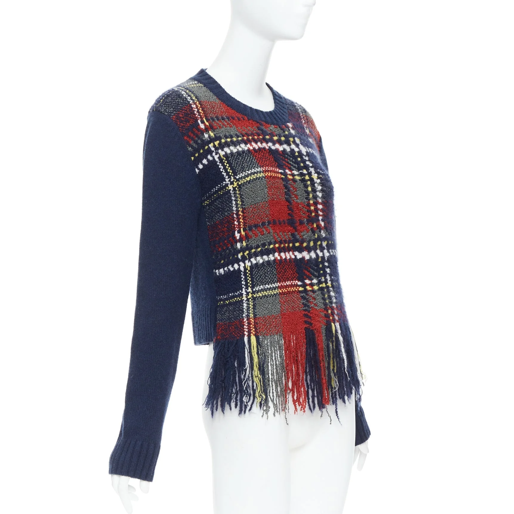 Women's Dior Plaid Tartan Cashmere Silk Sweater - Image 9