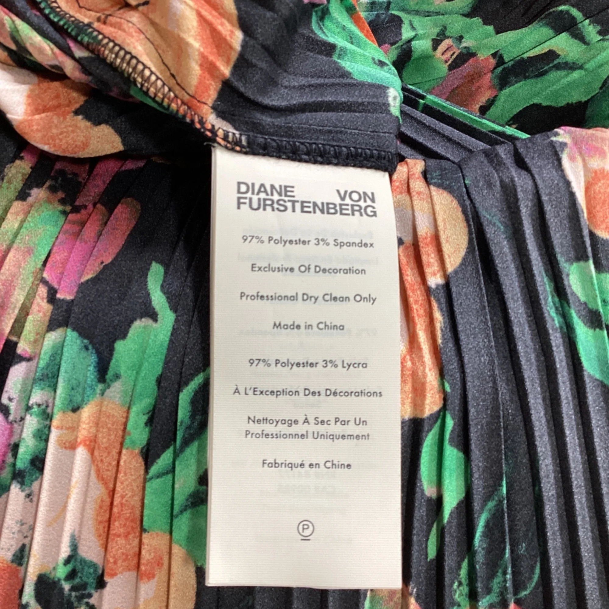 Women's Diane von Furstenberg Autumn Pleated Midi Dress in Floral Print Polyester - Image 6
