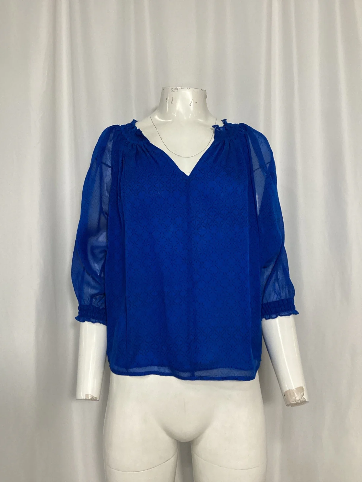 Women's Diane von Furstenberg Blouse in Blue Silk - Image 7