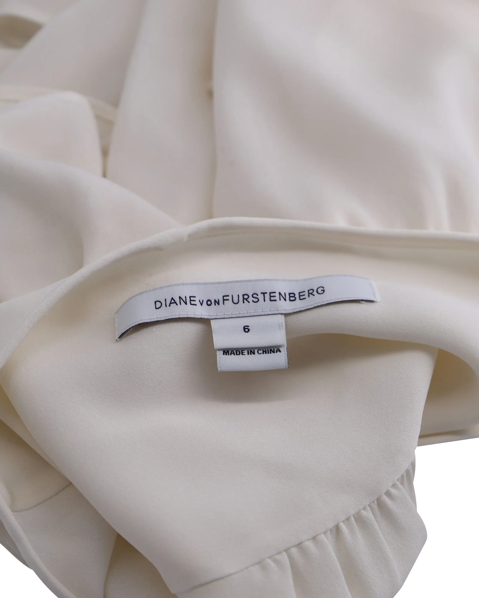Women's Diane von Furstenberg Crepe Shirt in Ivory Silk - Image 4