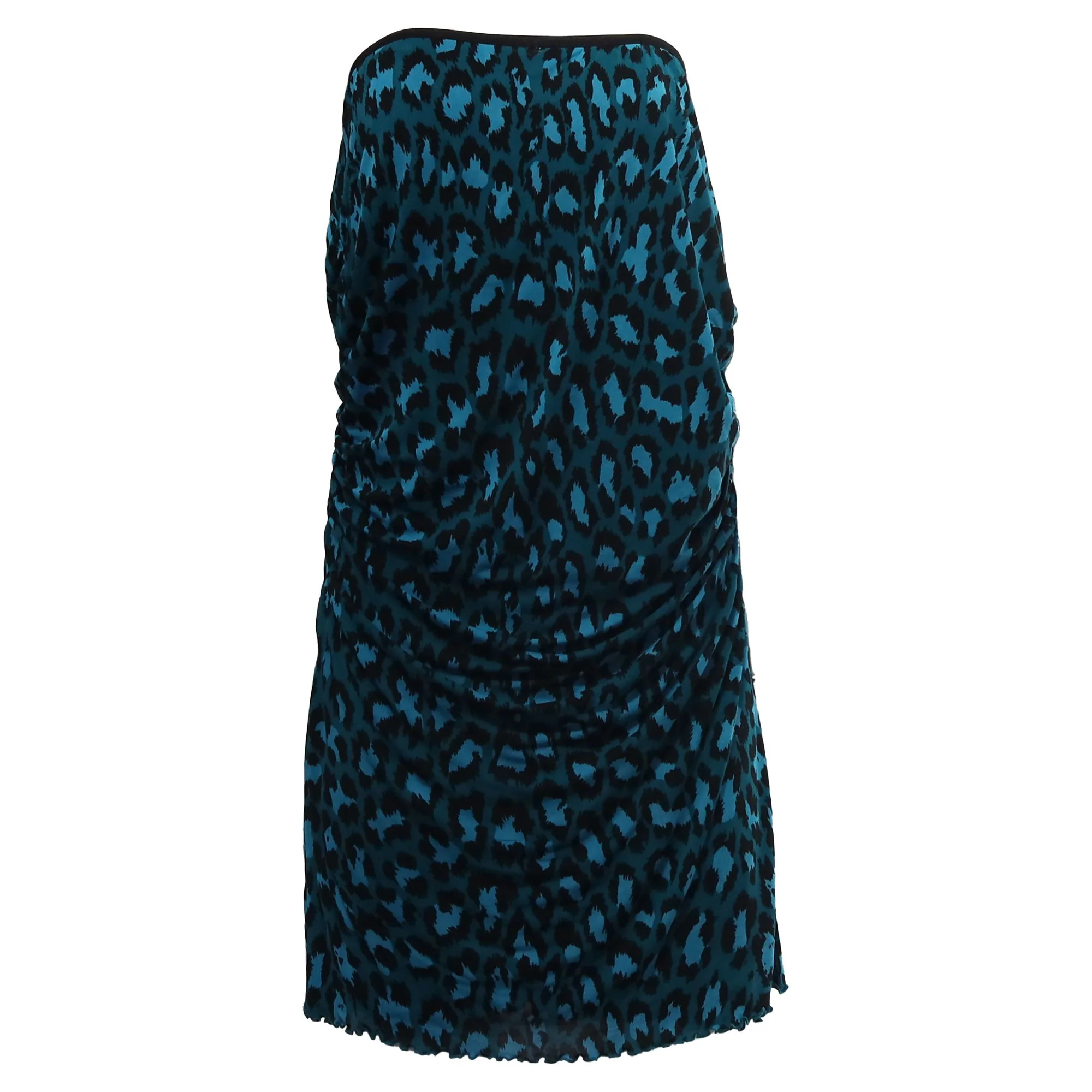Women's Diane Von Furstenberg Elaine Leopard-Print Midi Skirt in Teal Viscose