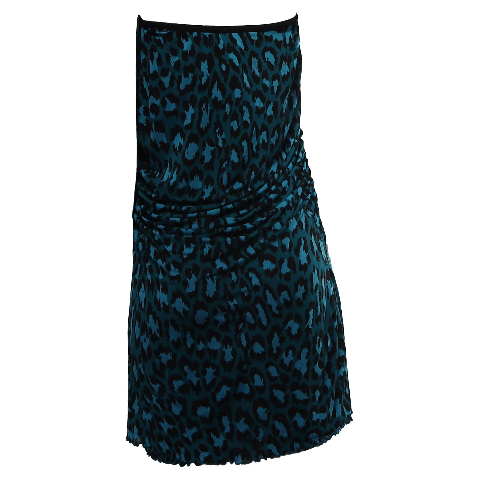 Women's Diane Von Furstenberg Elaine Leopard-Print Midi Skirt in Teal Viscose - Image 2