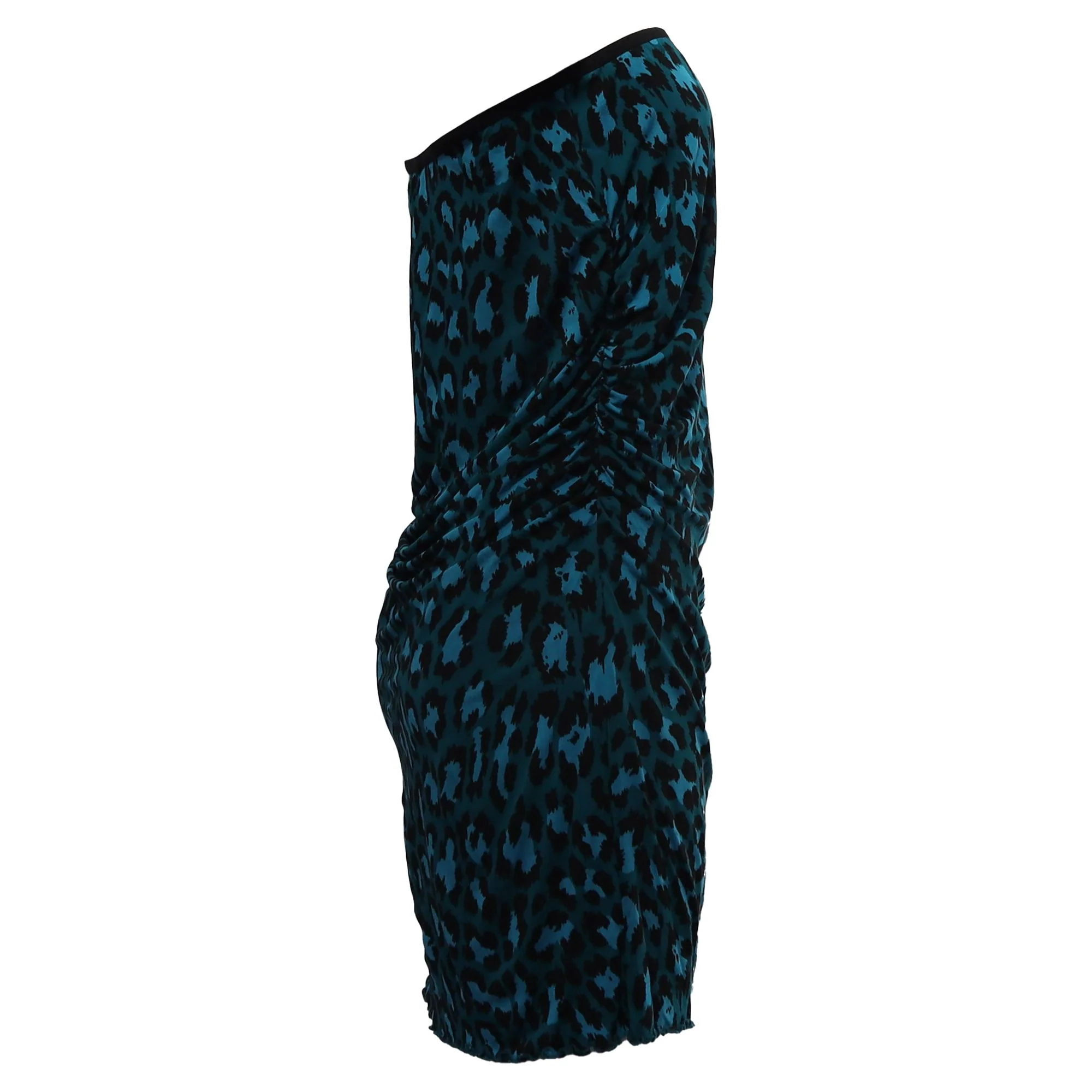 Women's Diane Von Furstenberg Elaine Leopard-Print Midi Skirt in Teal Viscose - Image 3