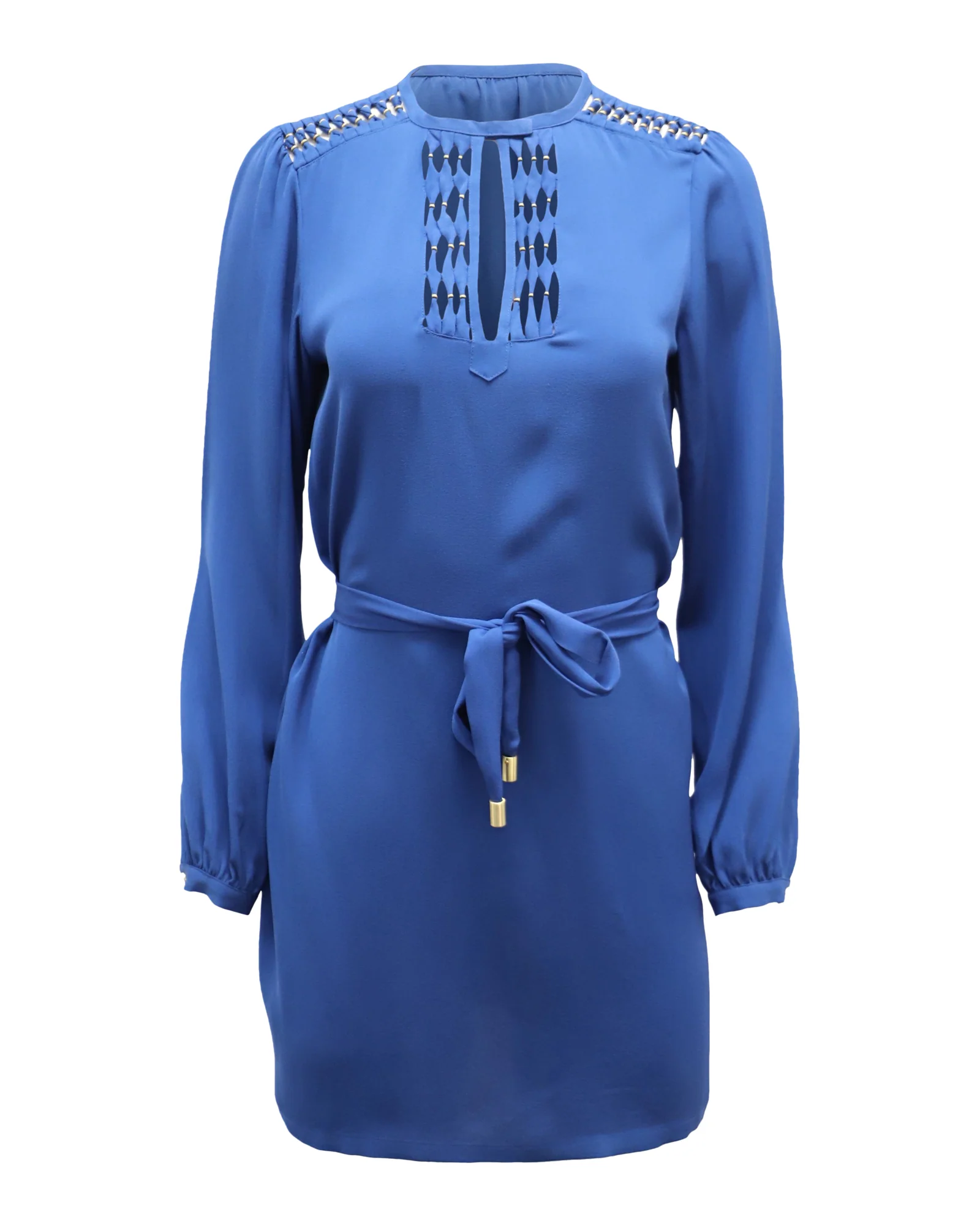Women's Diane von Furstenberg Florina Tunic Short Dress in Blue Silk