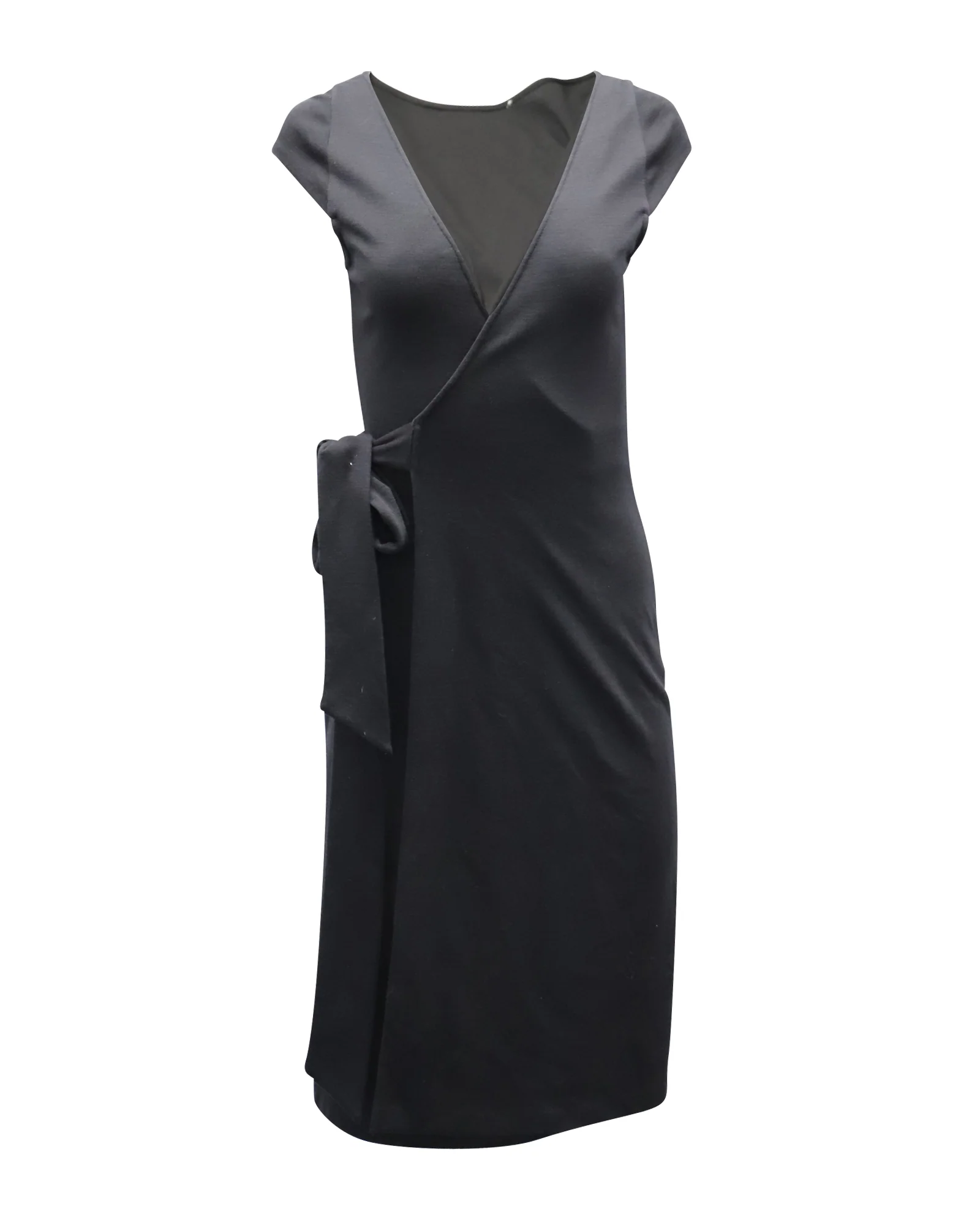 Women's Diane Von Furstenberg, Reversible Sleeveless Wrap Dress in Black Cotton