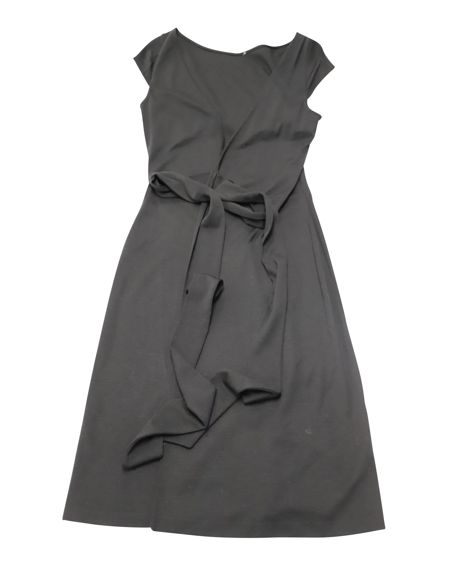 Women's Diane Von Furstenberg, Reversible Sleeveless Wrap Dress in Black Cotton - Image 2