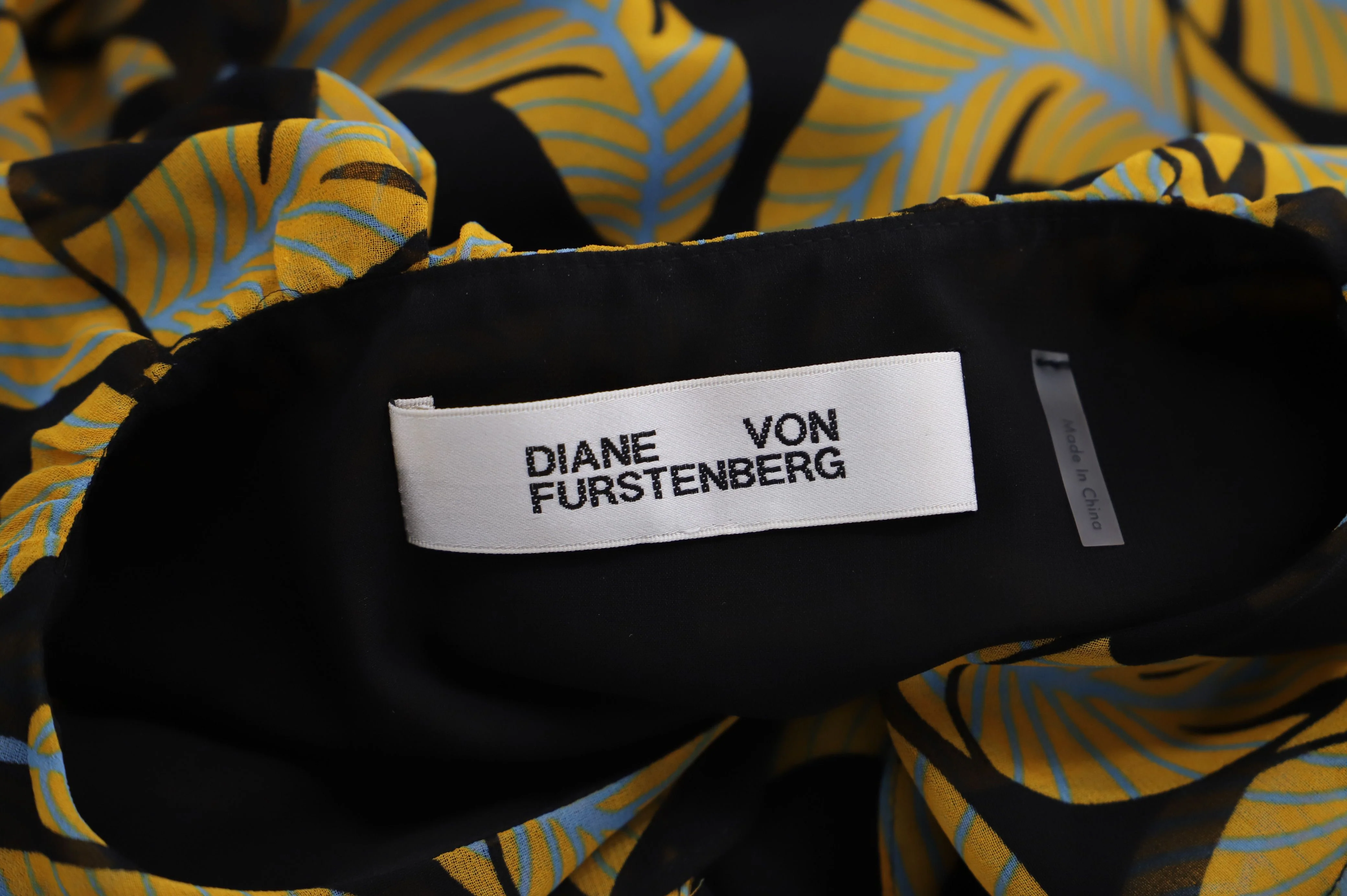 Women's Diane Von Furstenberg Ruffled Blouse with Cut Out Shoulder Bell Sleeves in Multicolor Polyester - Image 4