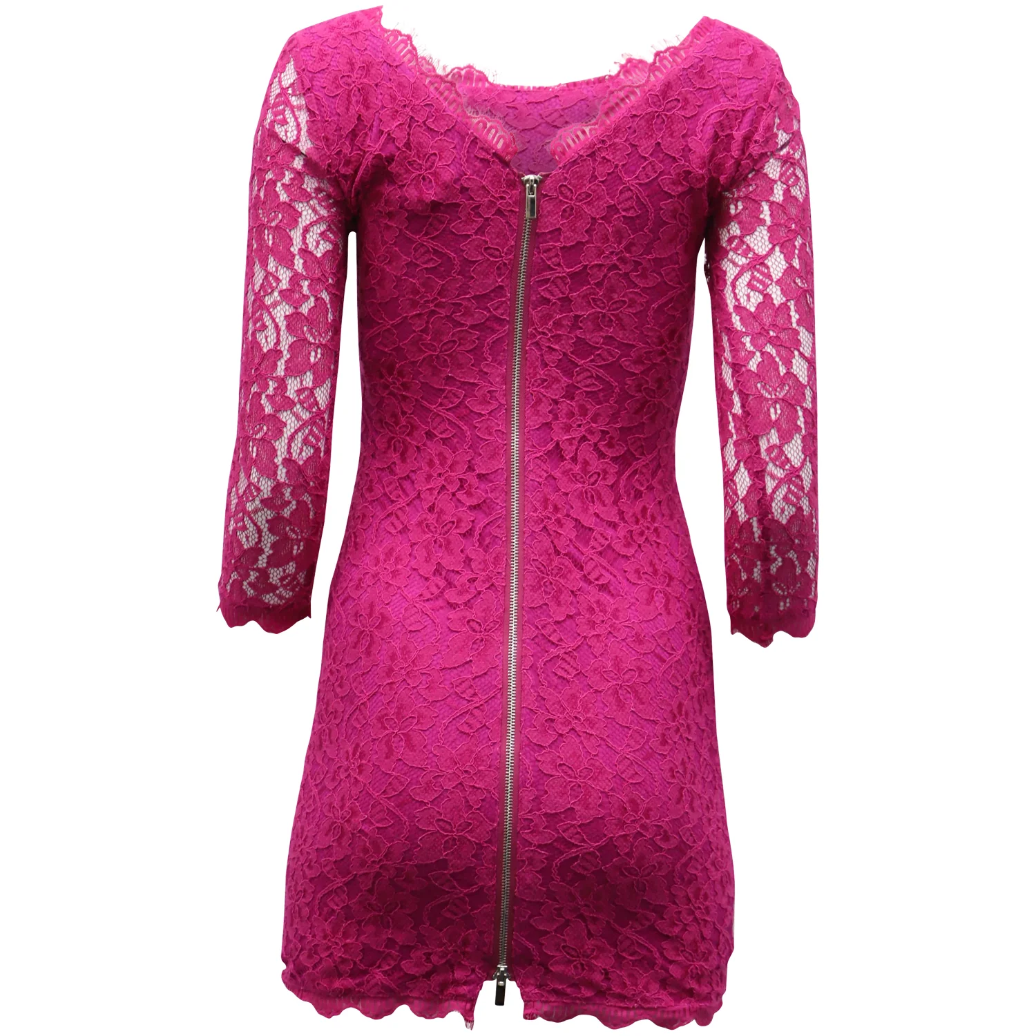 Women's Diane Von Furstenberg Zarita Lace Sheath Dress in Pink Rayon - Image 3