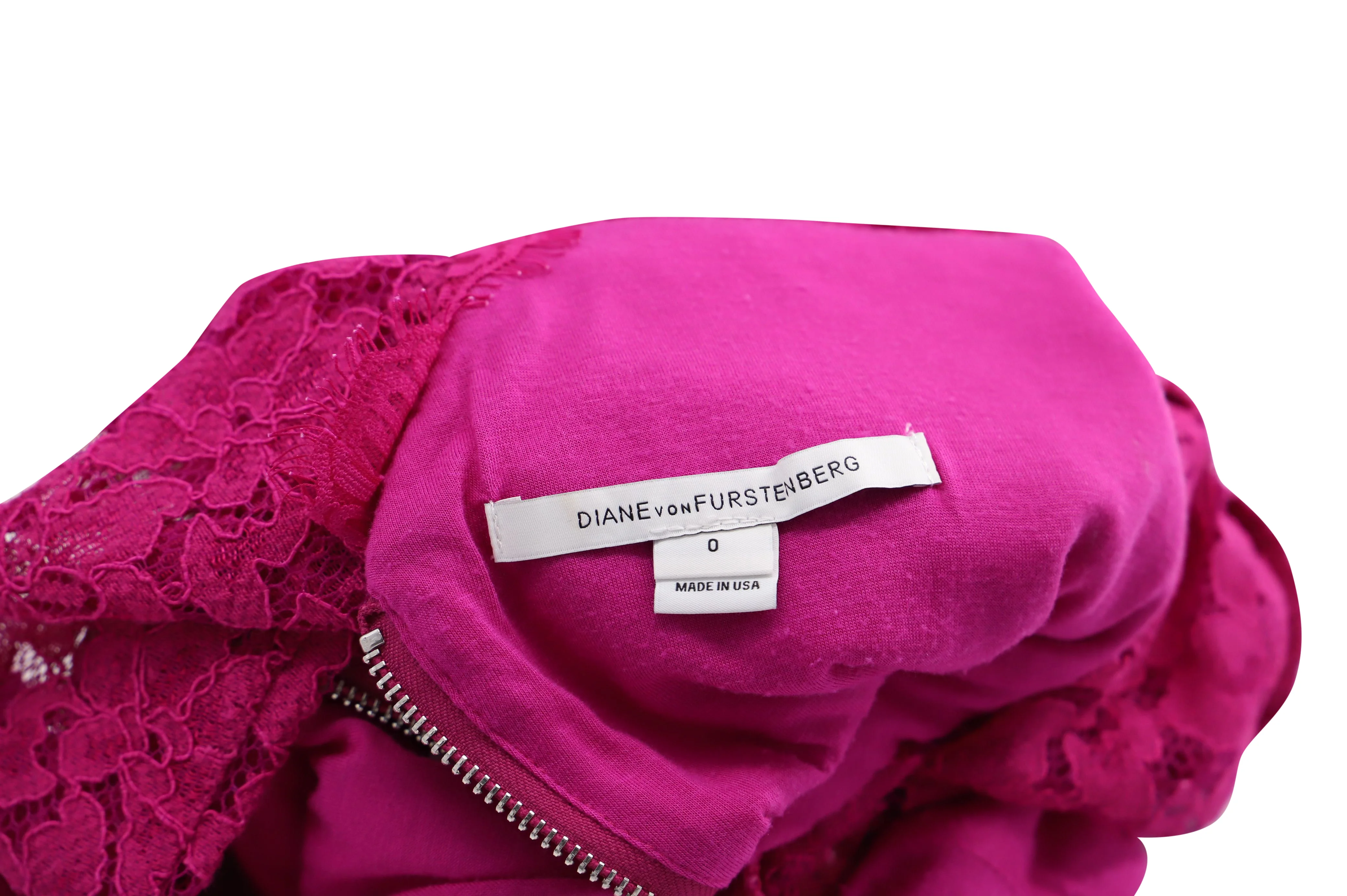 Women's Diane Von Furstenberg Zarita Lace Sheath Dress in Pink Rayon - Image 4
