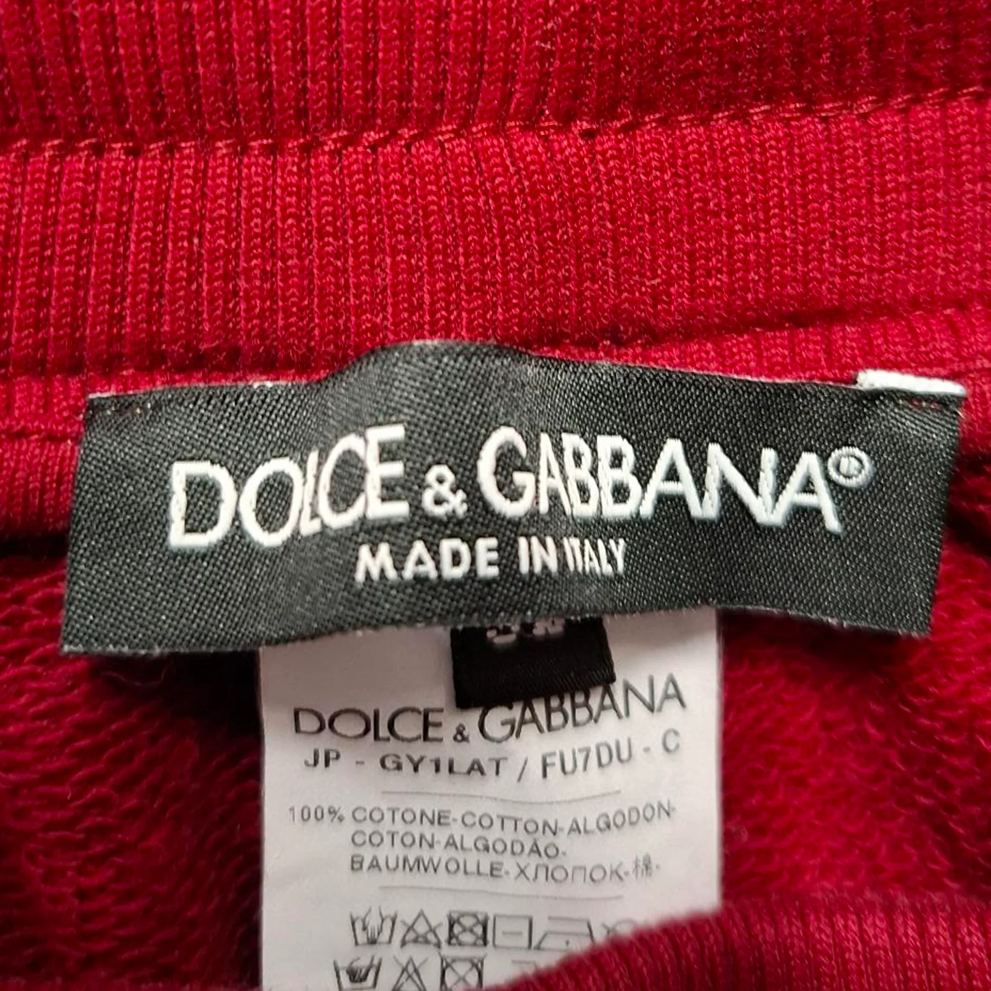 Men's Dolce & Gabbana Logo Drawstring Shorts in Red Cotton - Image 3