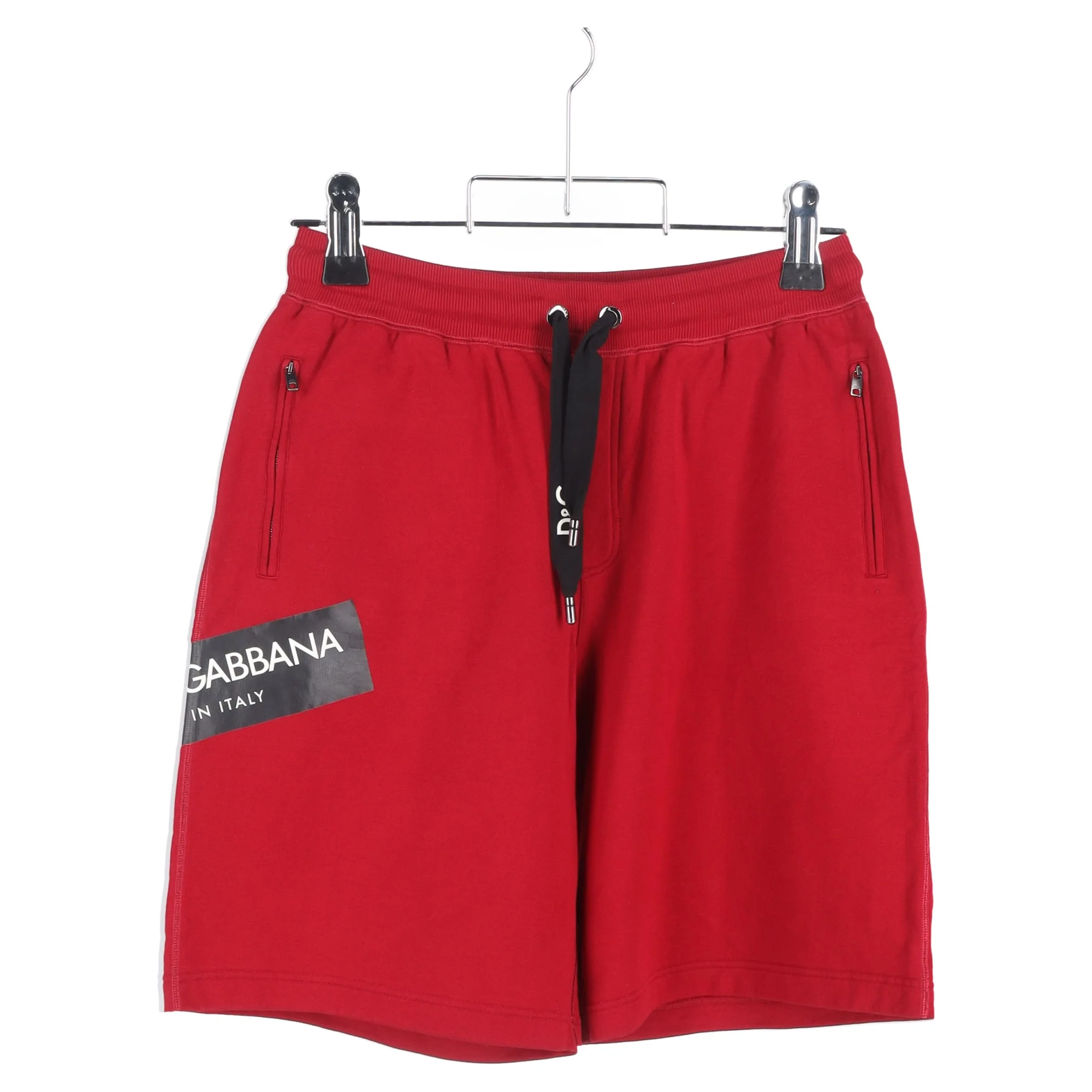 Men's Dolce & Gabbana Logo Drawstring Shorts in Red Cotton - Image 4