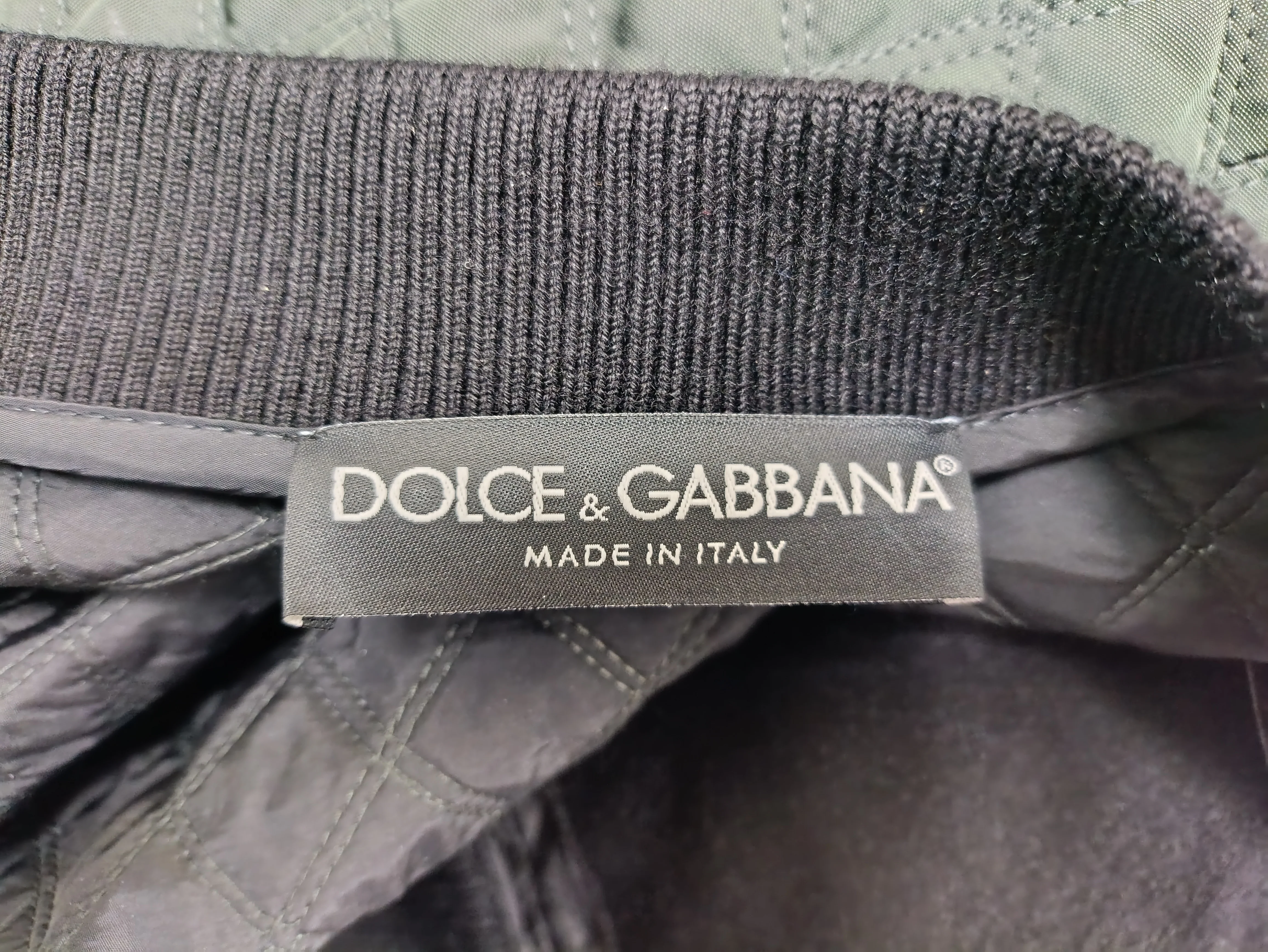 Men's Dolce & Gabbana Quilted Bomber Jacket in Olive Polyamide - Image 10
