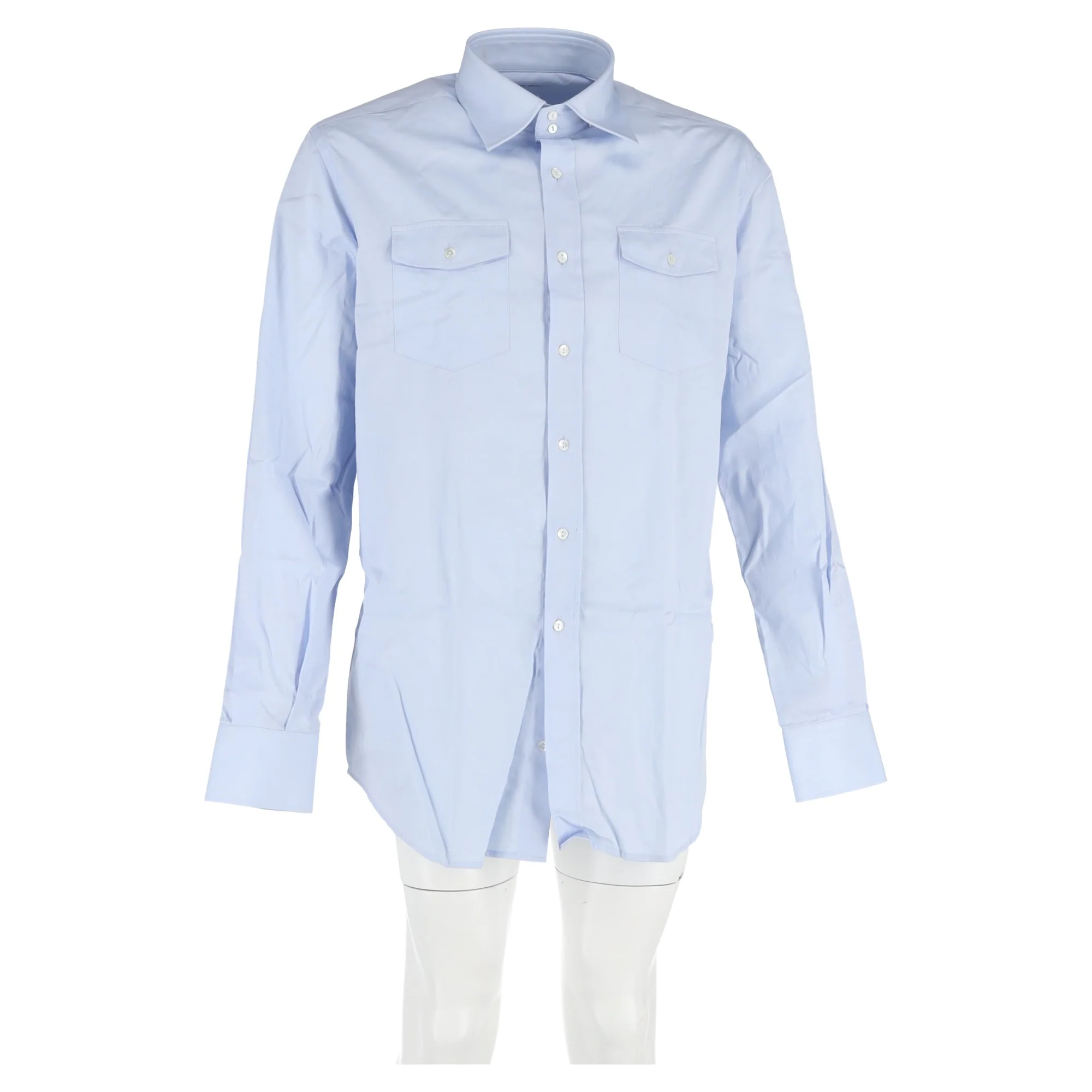 Men's Dolce & Gabbana Shirt in Light Blue Cotton - Image 4