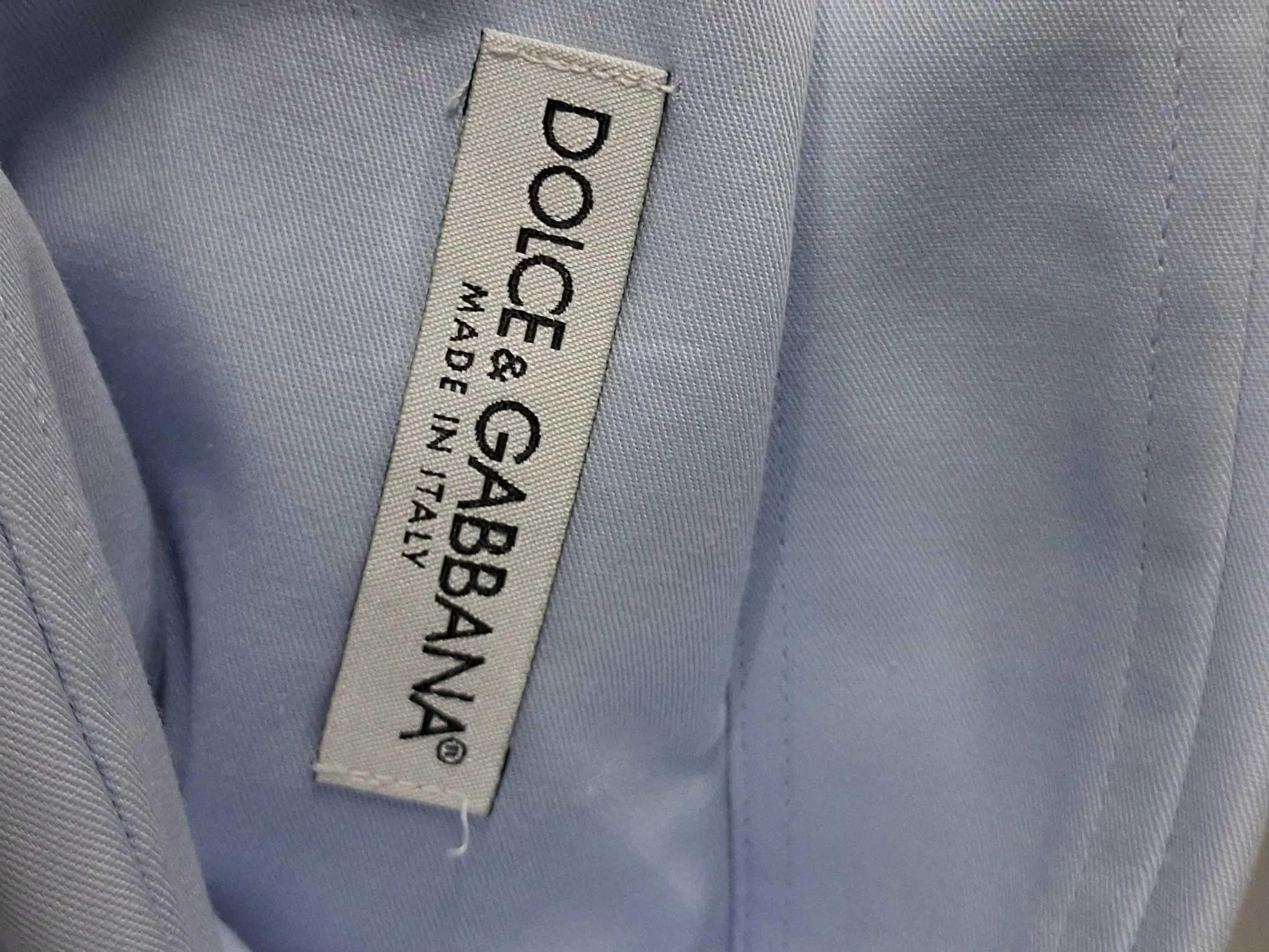 Men's Dolce & Gabbana Shirt in Light Blue Cotton - Image 7