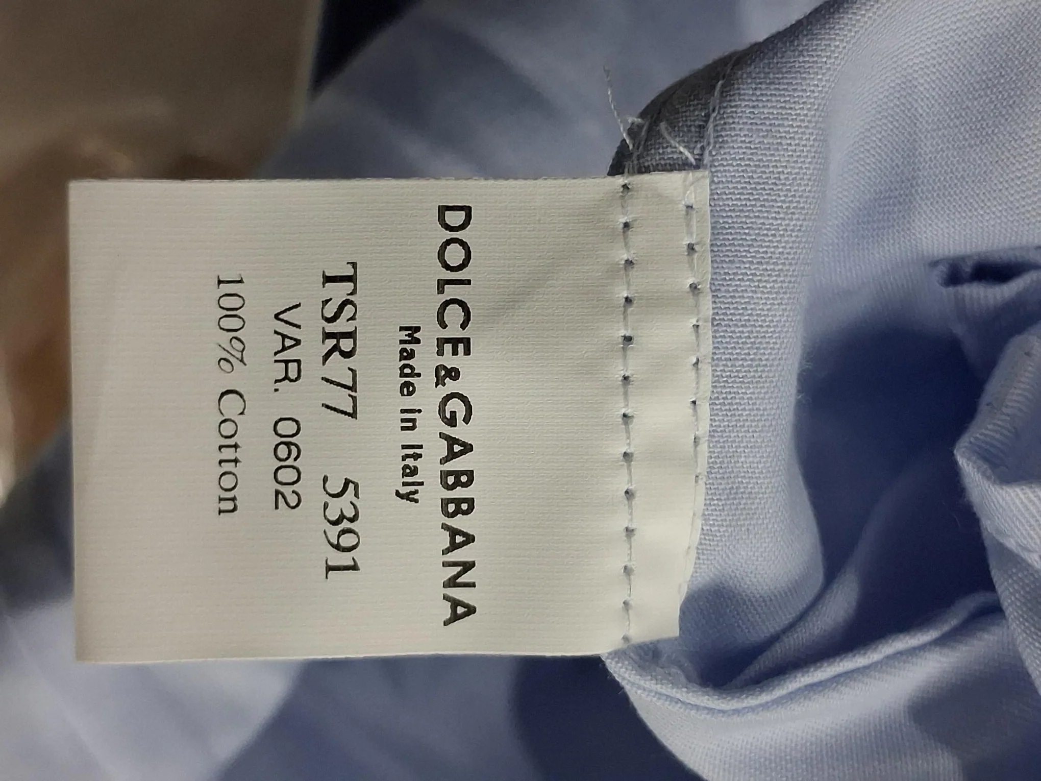 Men's Dolce & Gabbana Shirt in Light Blue Cotton - Image 9