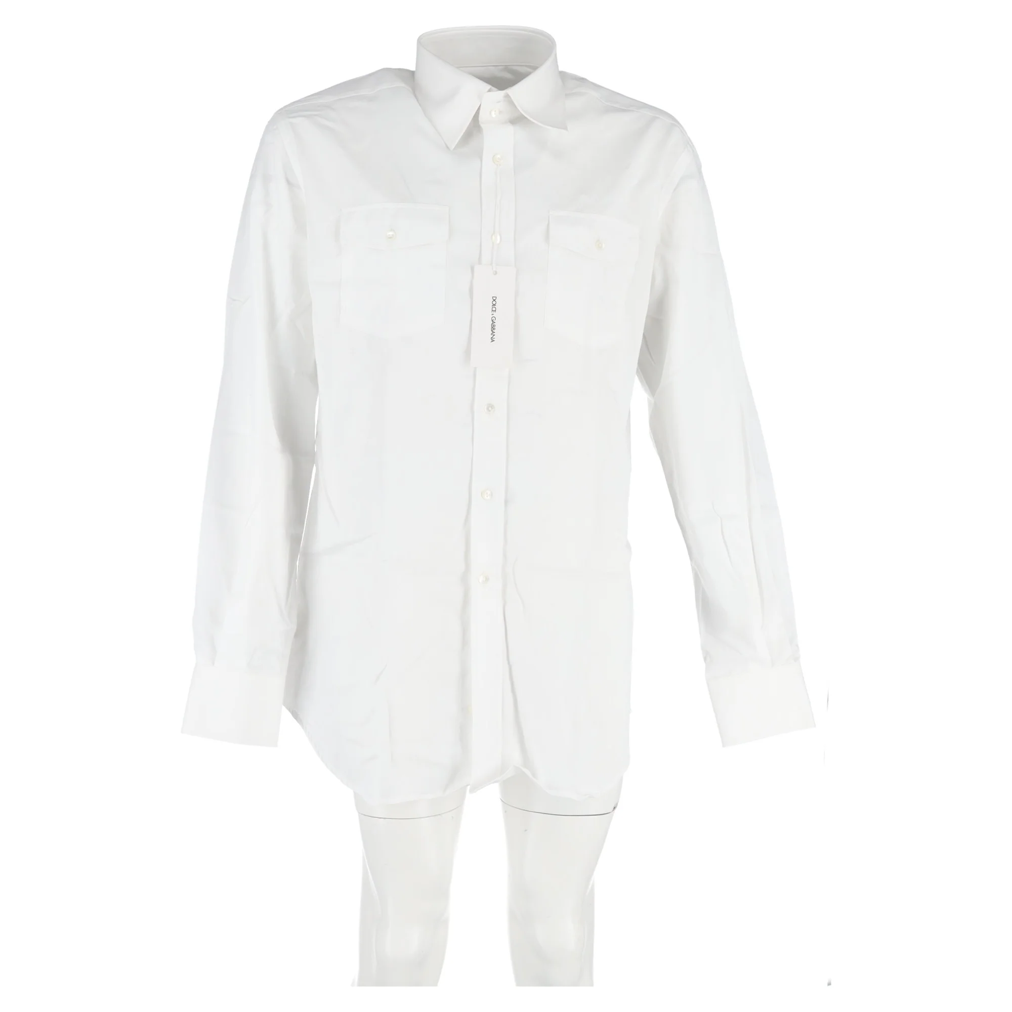 Men's Dolce & Gabbana Shirt in White Cotton - Image 4