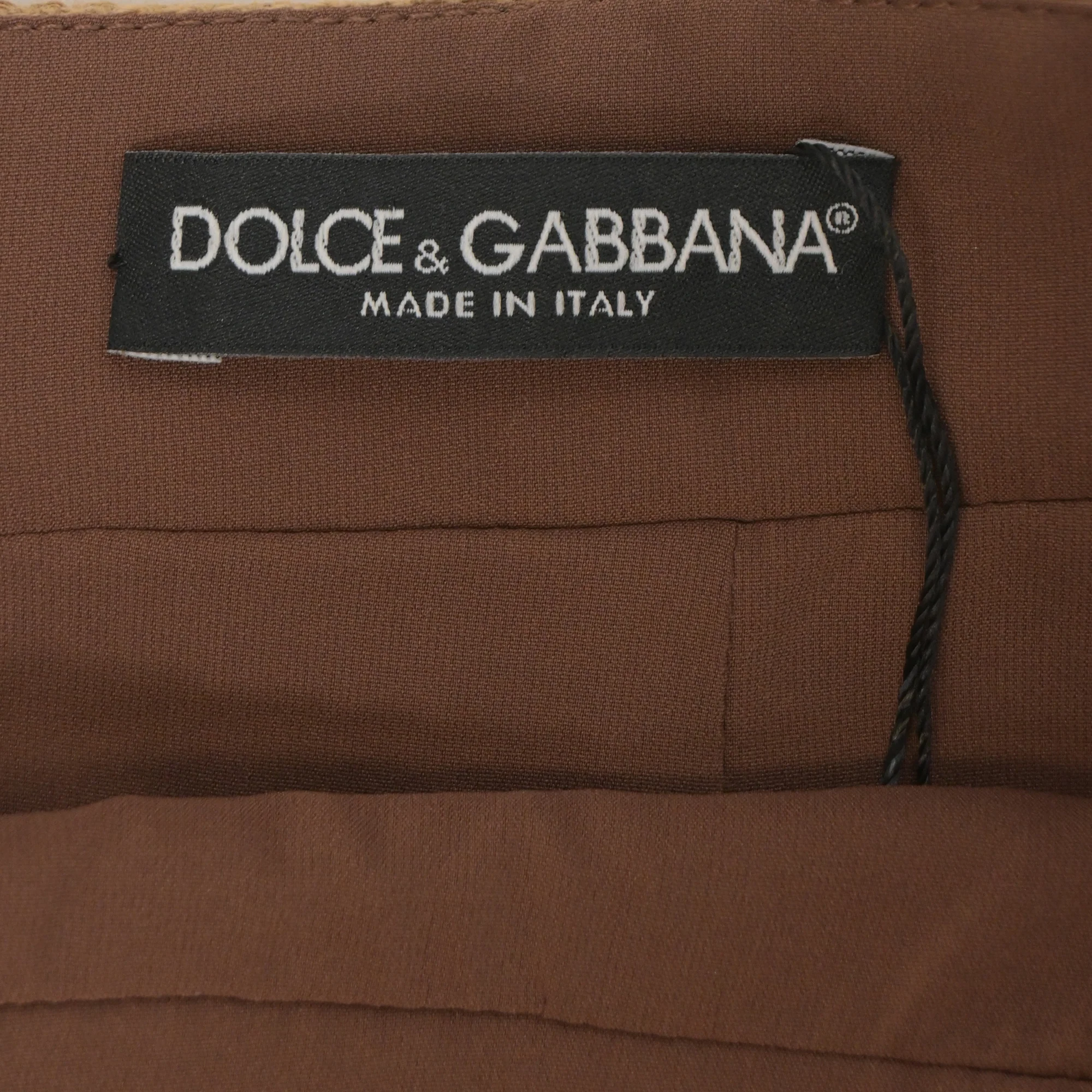 Women's Dolce and Gabbana Embellished Buttons Mini A-Line Skirt in Brown Wool - Image 4