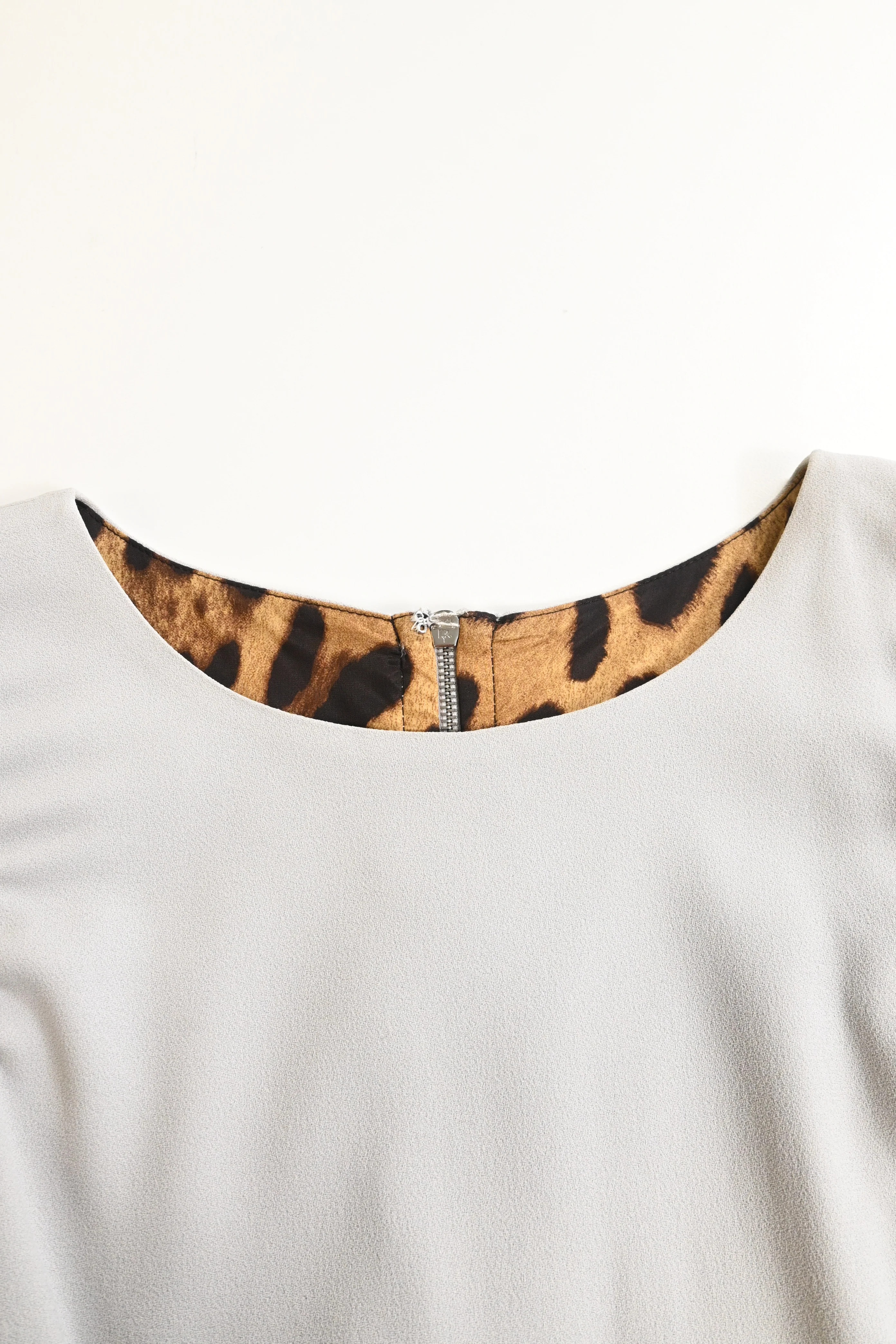 Women's Dolce & Gabbana Animal Print Lined Knee Length Dress in Silver Acetate - Image 10