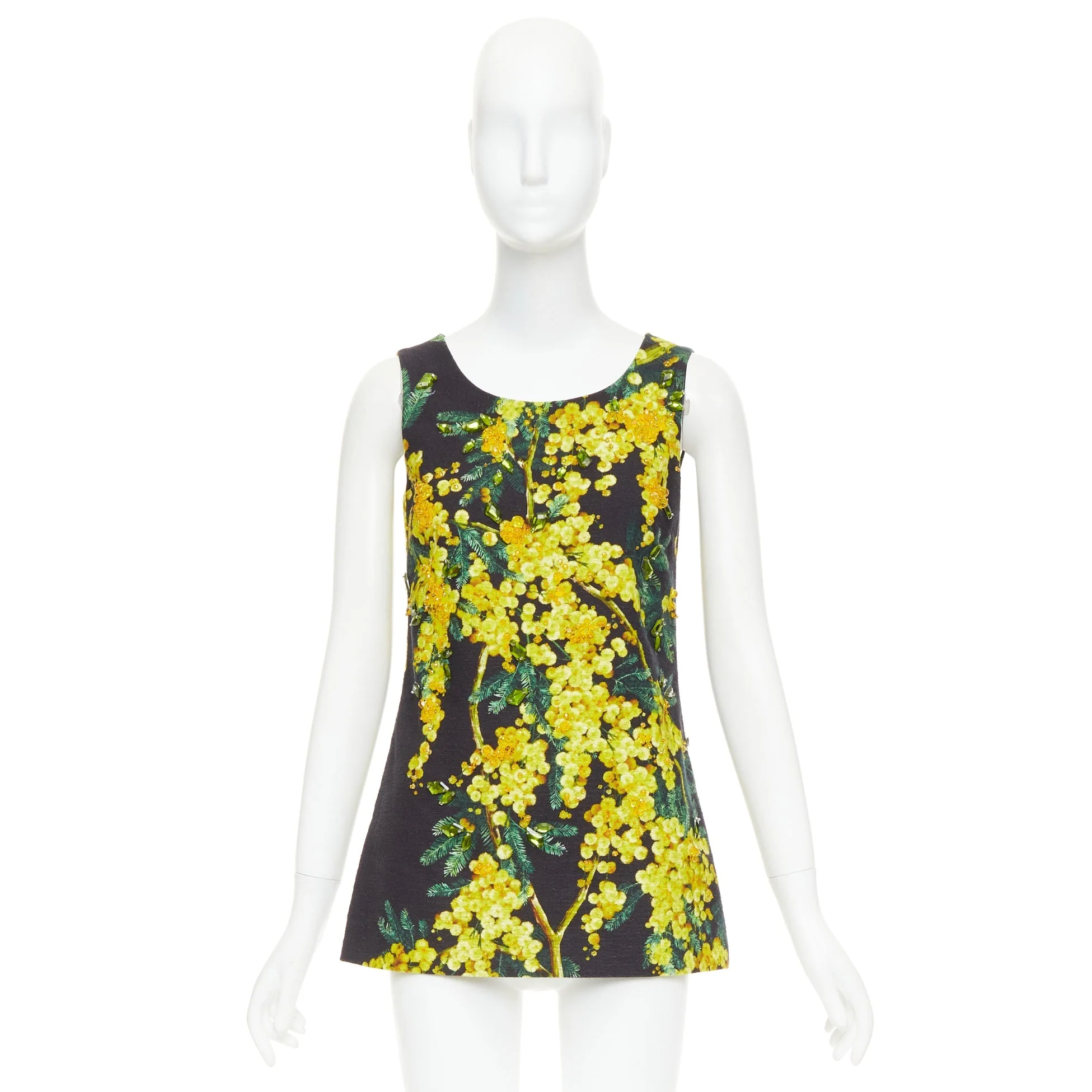 Women's Dolce Gabbana beaded mimosa acacia print floral tunic - Image 9