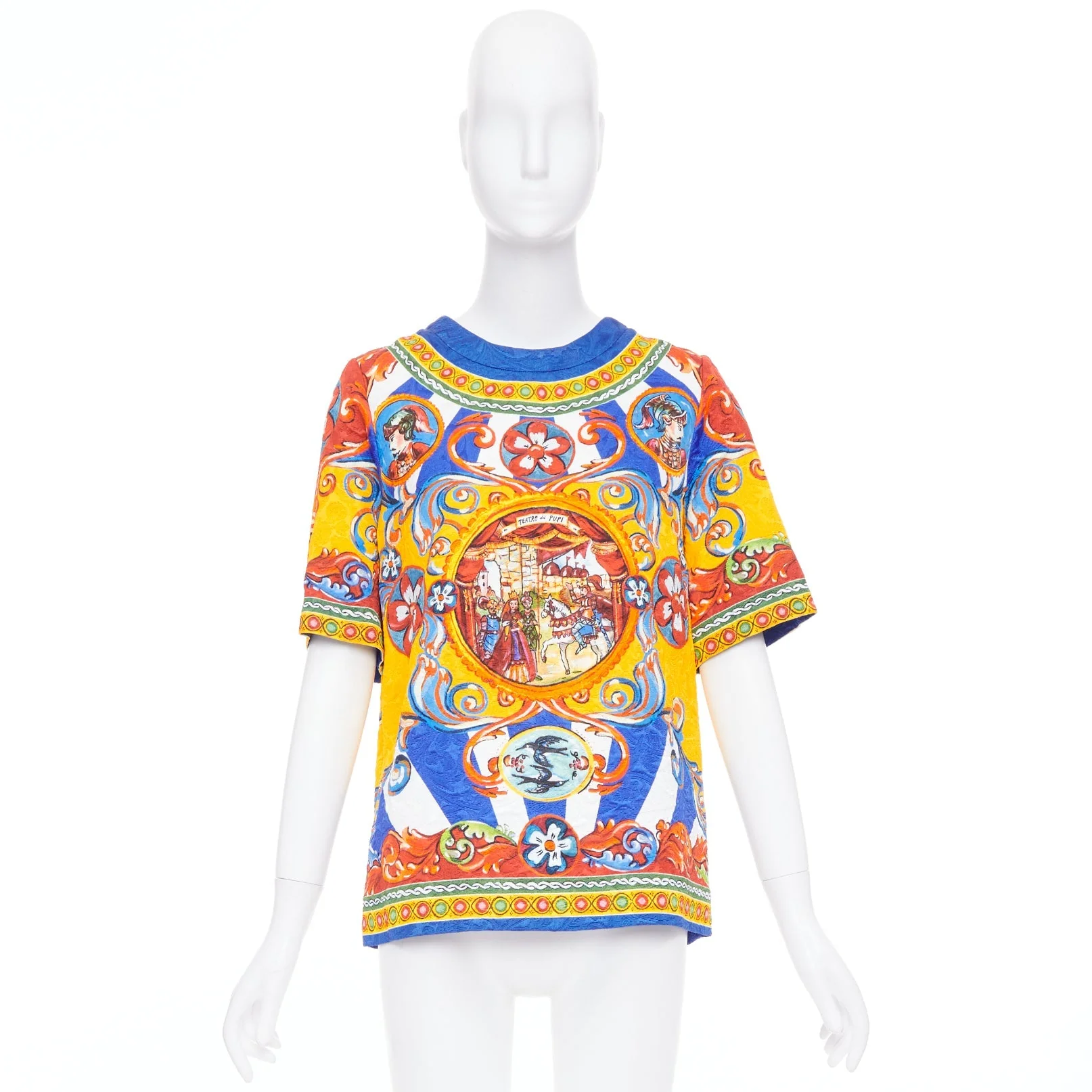 Women's Dolce Gabbana Carretto Siciliano print jacquard tunic top - Image 9
