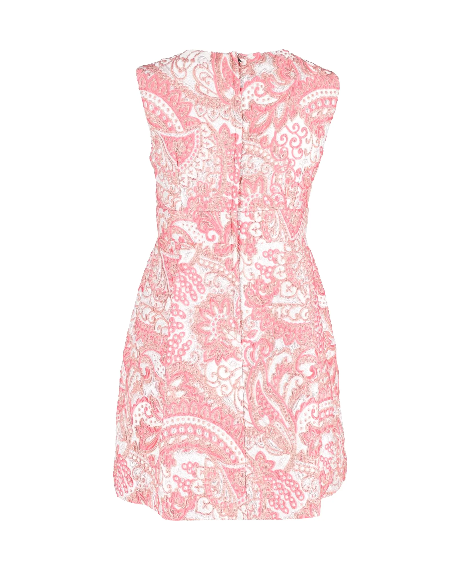 Women's Dolce & Gabbana Floral Jacquard Mini Dress in Pink Polyester - Image 3