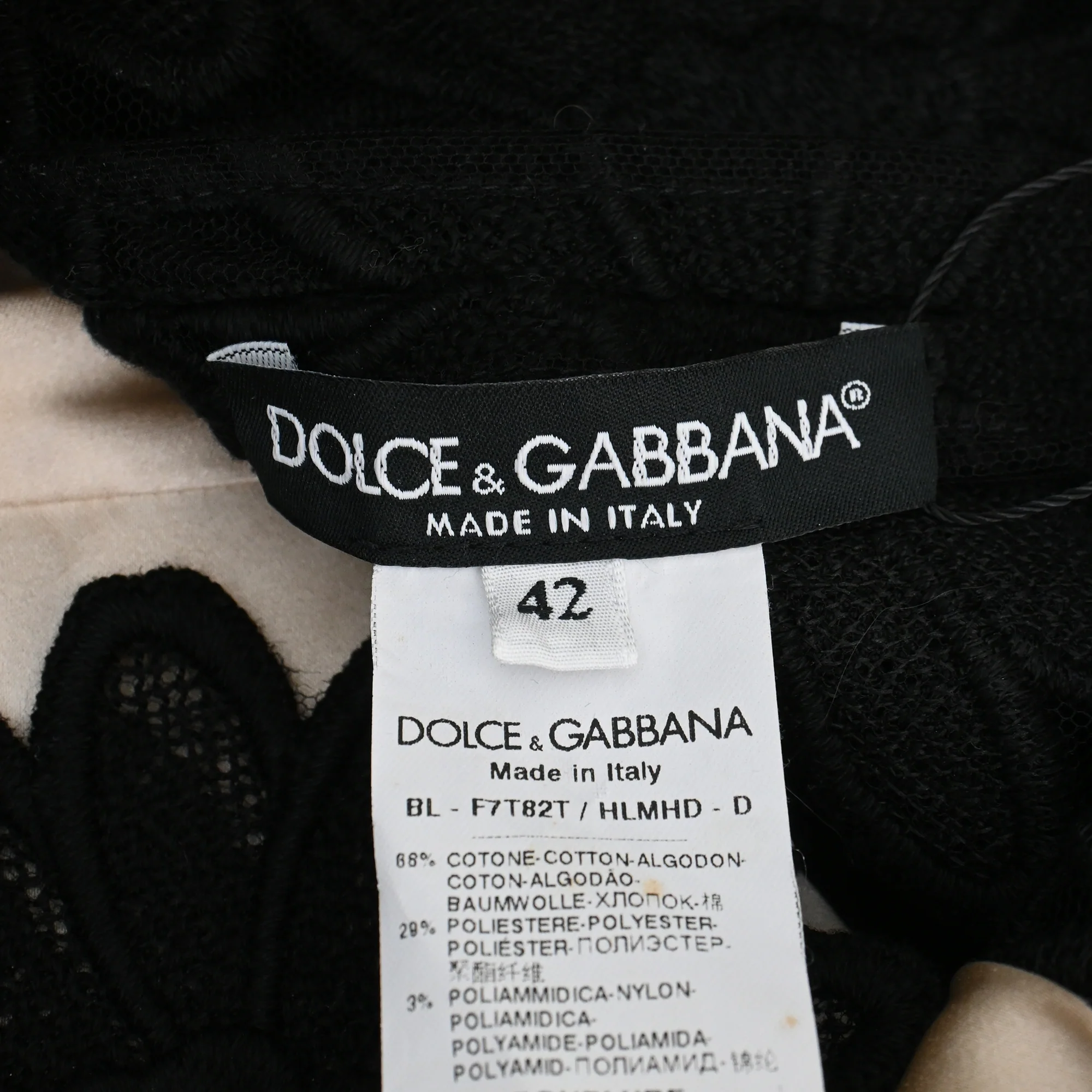 Women's Dolce & Gabbana Floral Lace Detailed Blouse in Black Cotton - Image 5