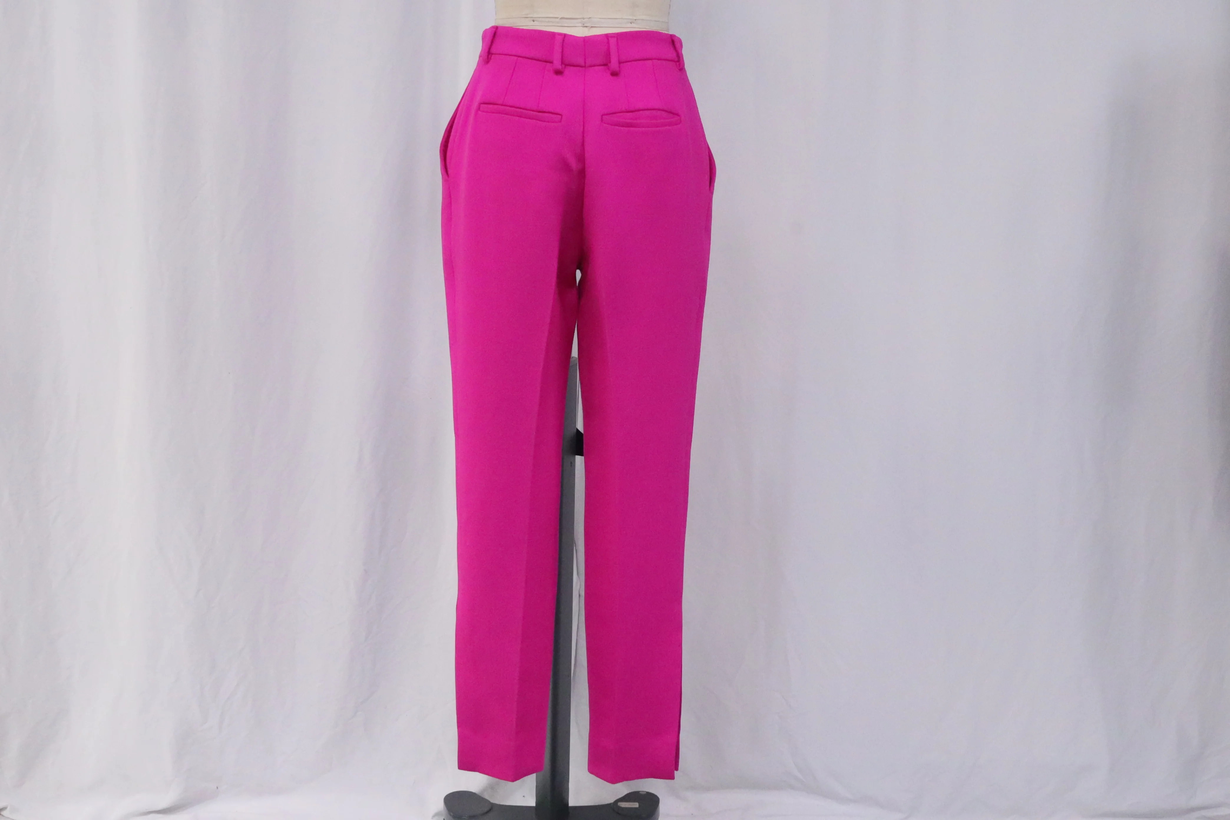 Women's Dolce & Gabbana High-Rise Tailored Trousers in Pink Wool - Image 8