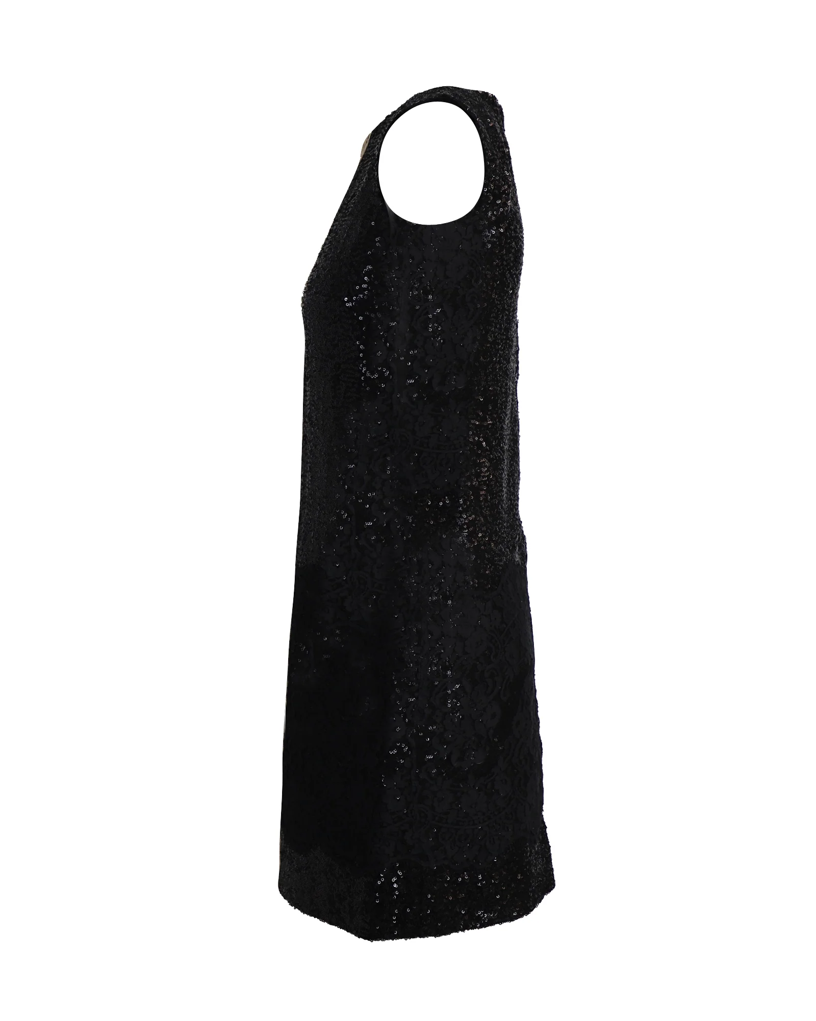 Women's Dolce & Gabbana Mini Dress with Lace in Black Sequin - Image 2